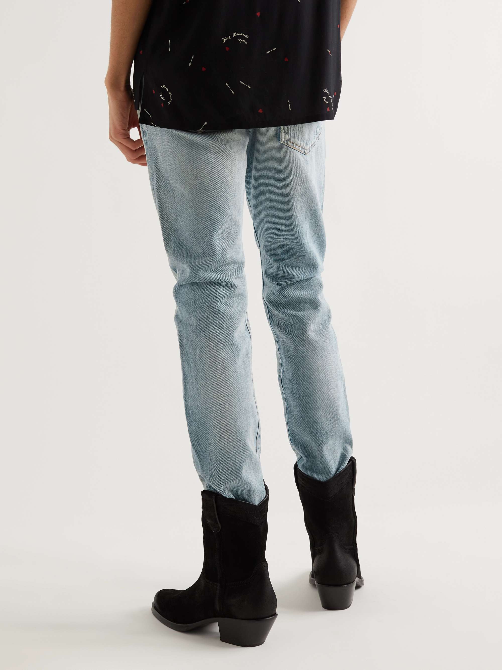 SAINT LAURENT Slim-Fit Distressed Jeans