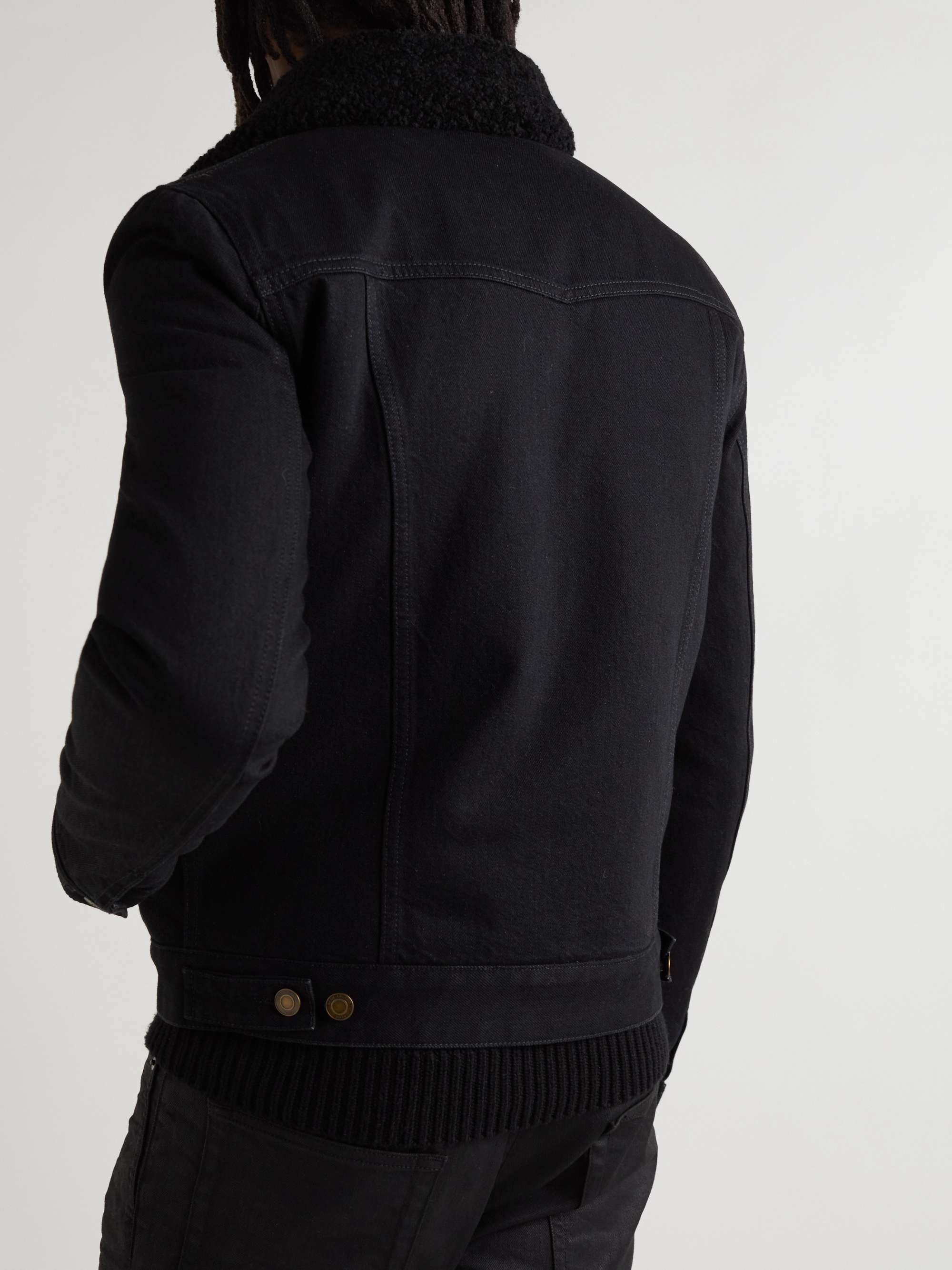 SAINT LAURENT Slim-Fit Shearling-Lined Denim Jacket