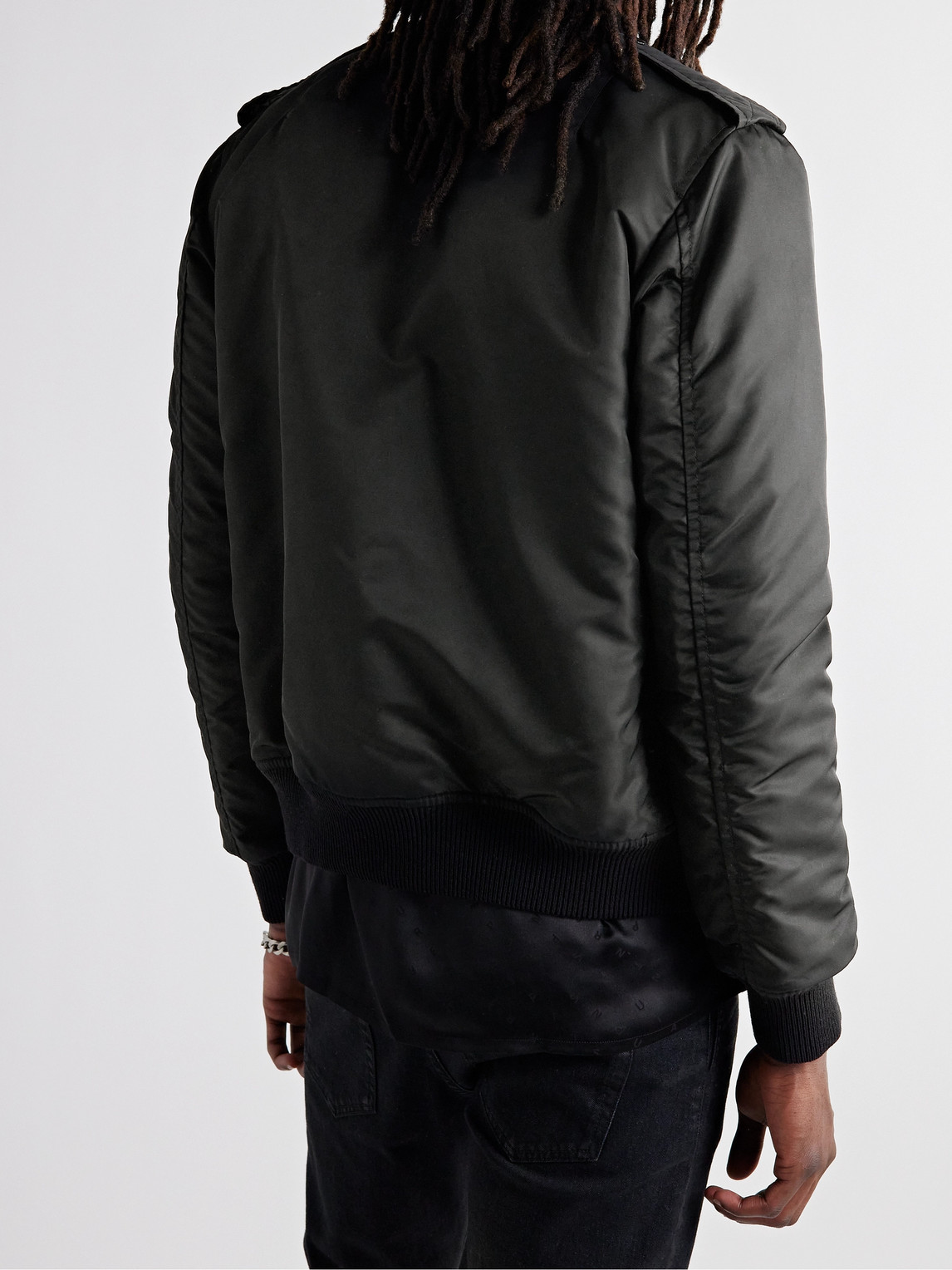 Shop Saint Laurent Slim-fit Shell Bomber Jacket In Black