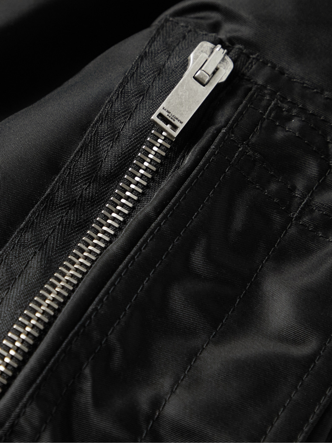 Shop Saint Laurent Slim-fit Shell Bomber Jacket In Black
