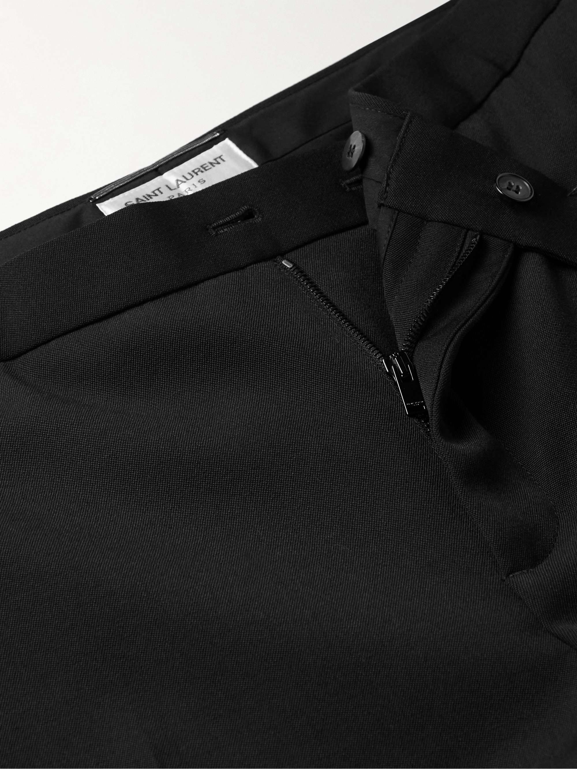 SAINT LAURENT Slim-Fit Virgin Wool Grain de Poudre Trousers