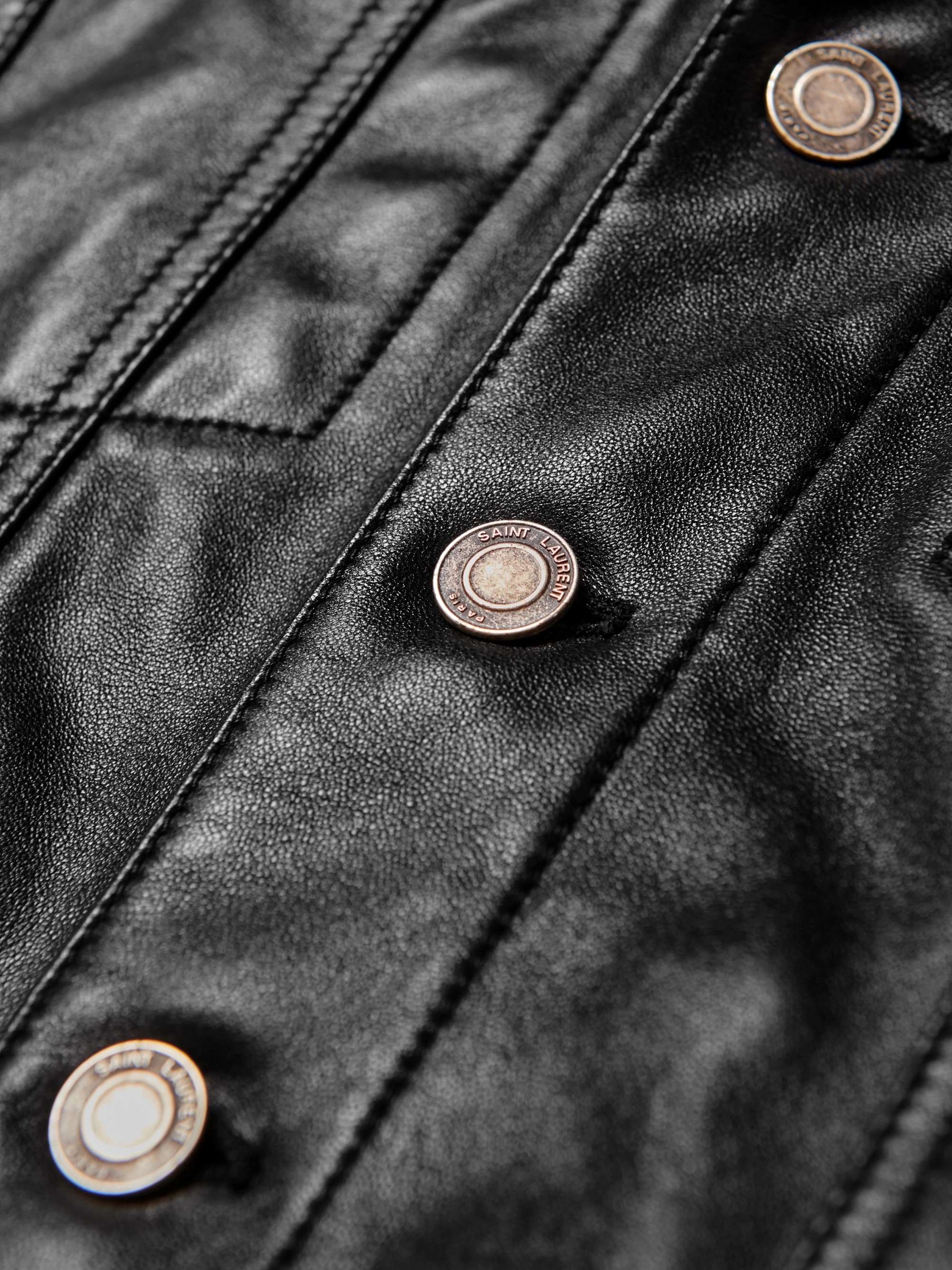 SAINT LAURENT Slim-Fit Leather Trucker Jacket