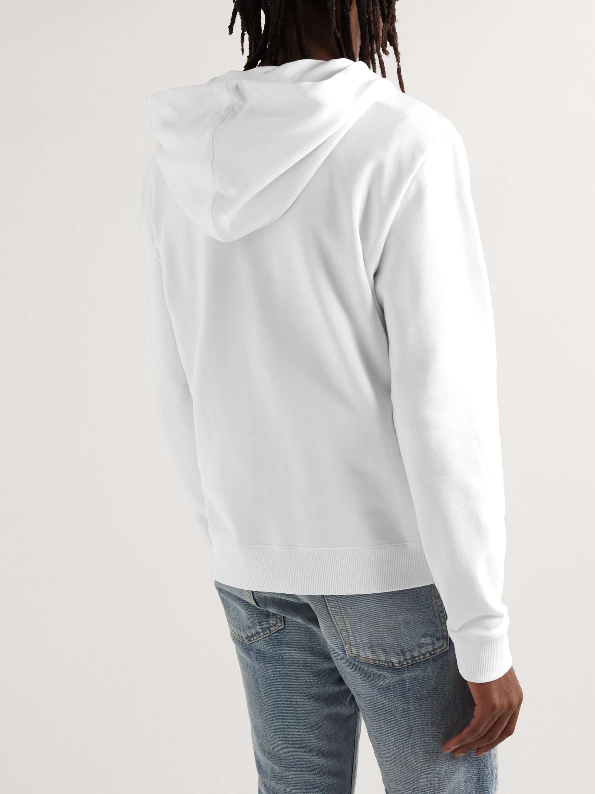 SAINT LAURENT Logo-Print Cotton-Jersey Hoodie