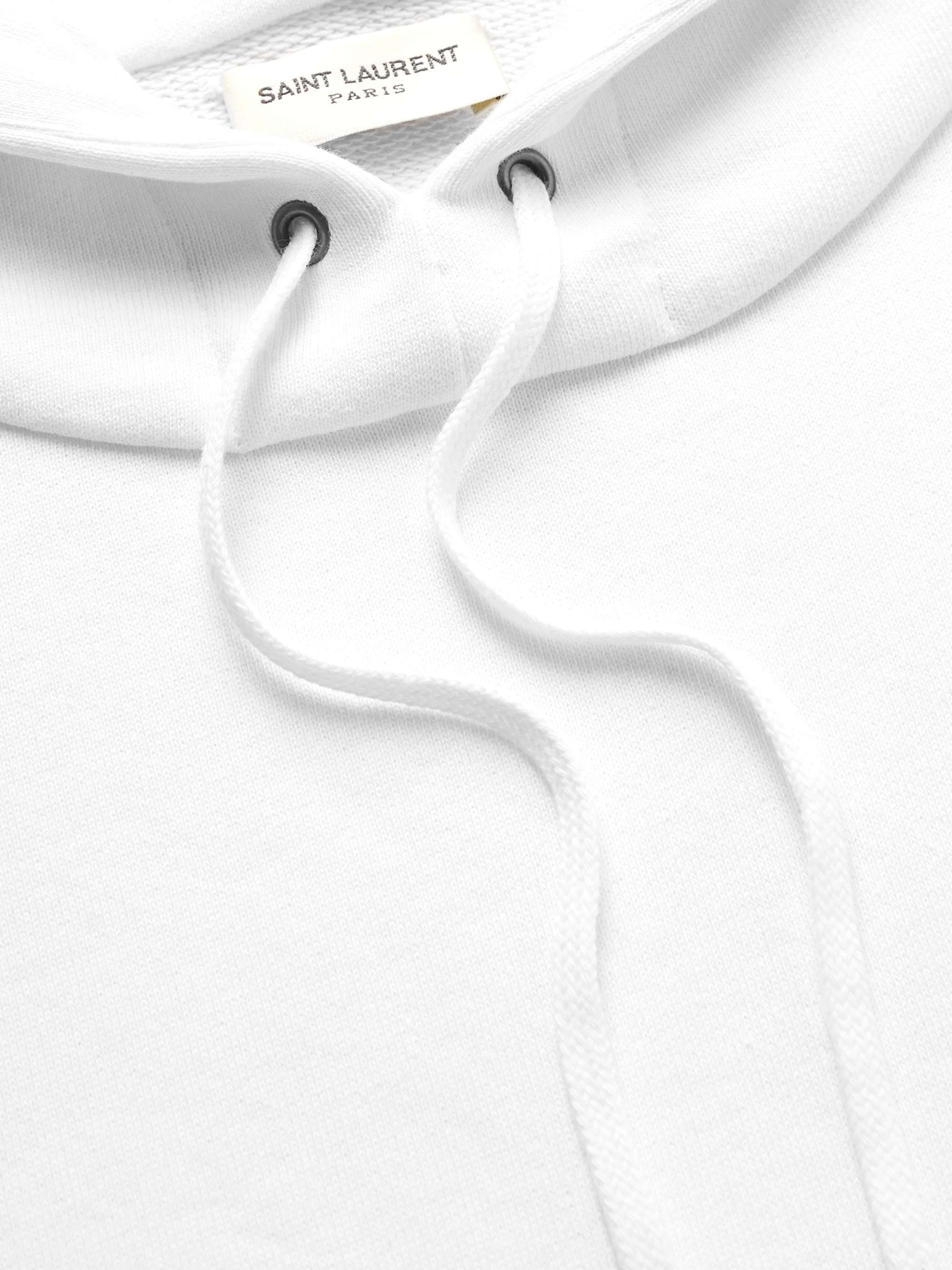 SAINT LAURENT Logo-Print Cotton-Jersey Hoodie