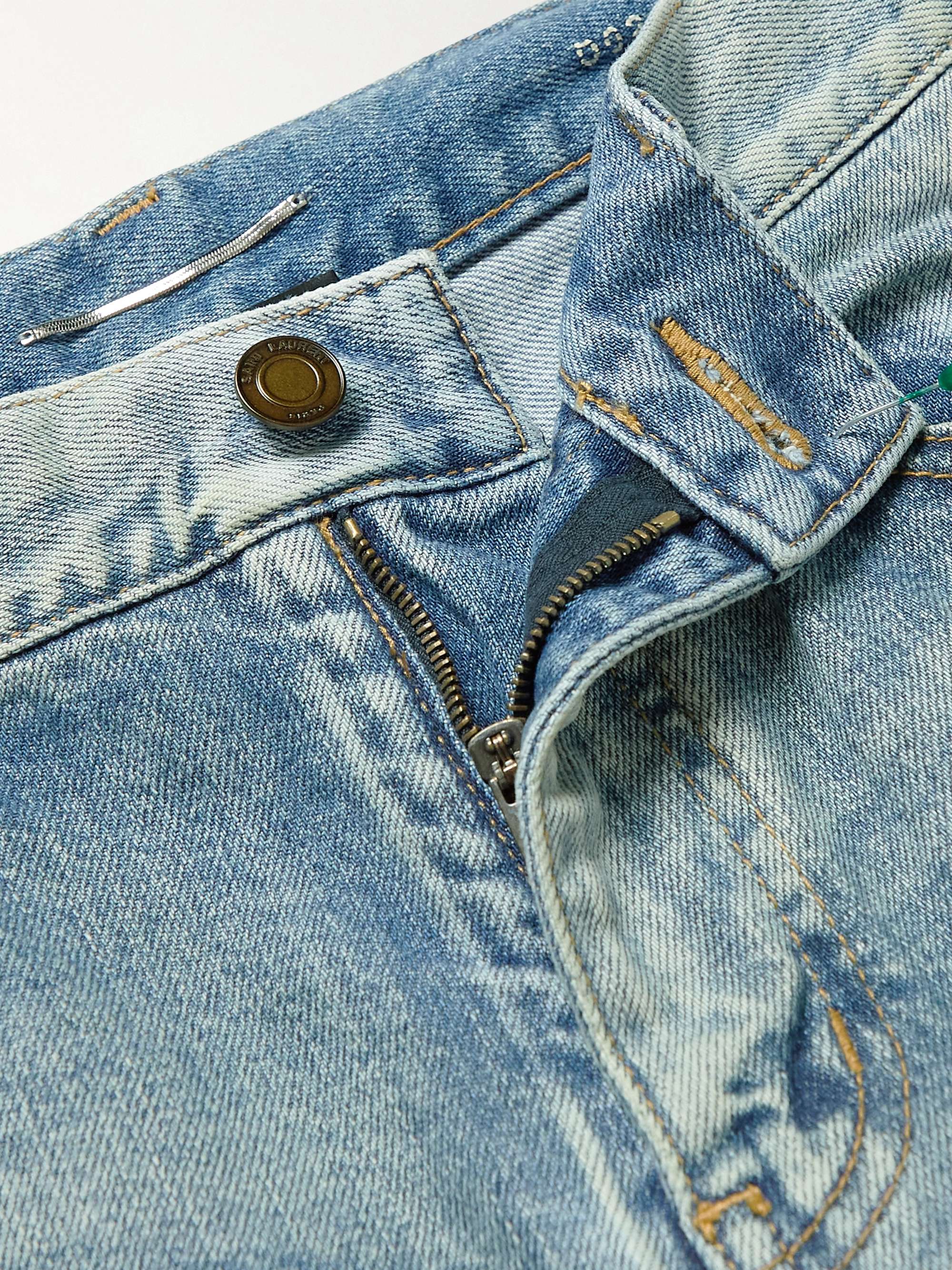 SAINT LAURENT Skinny-Fit Distressed Jeans