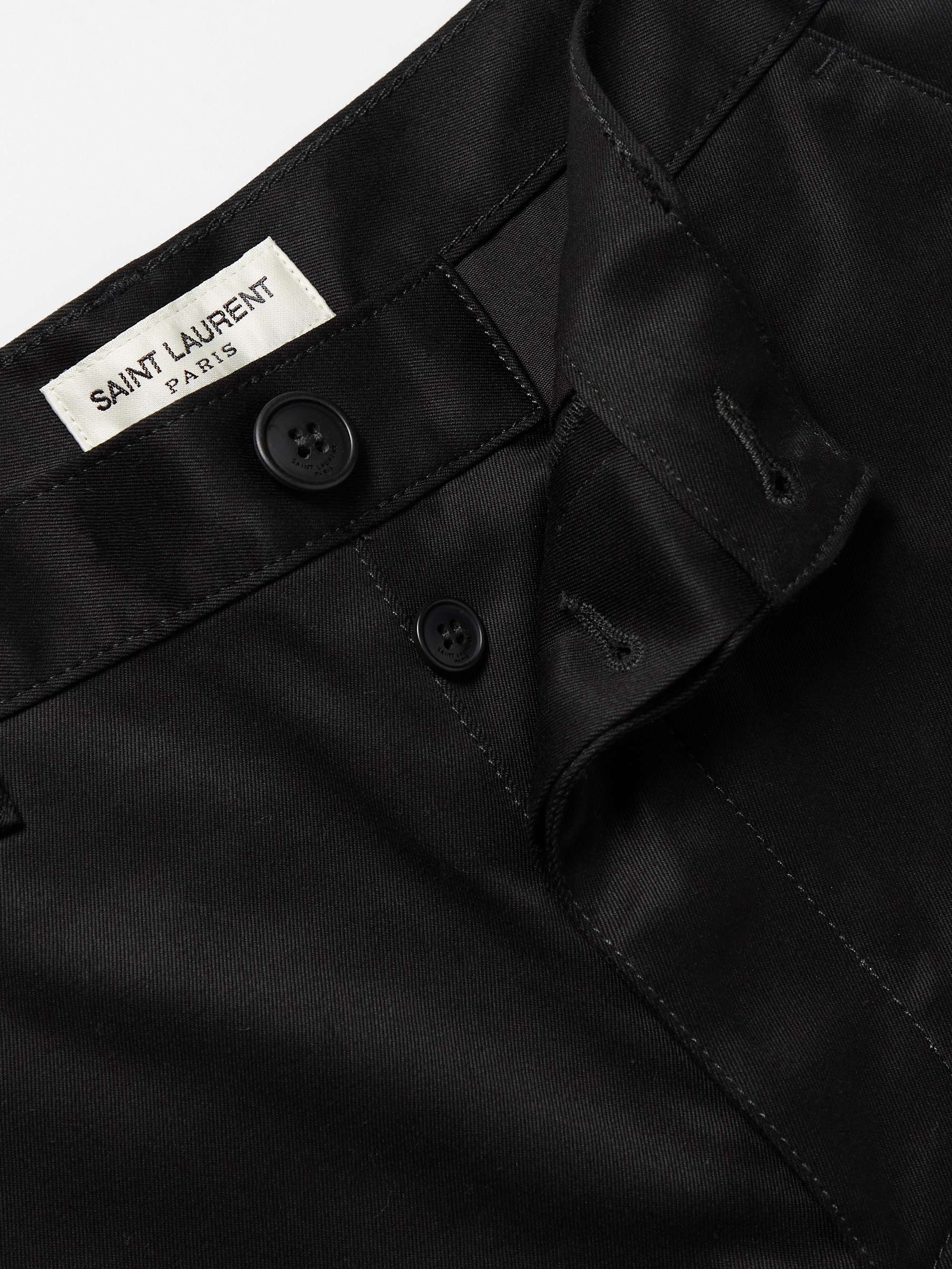 SAINT LAURENT Navy Slim-Fit Cotton-Blend Chinos