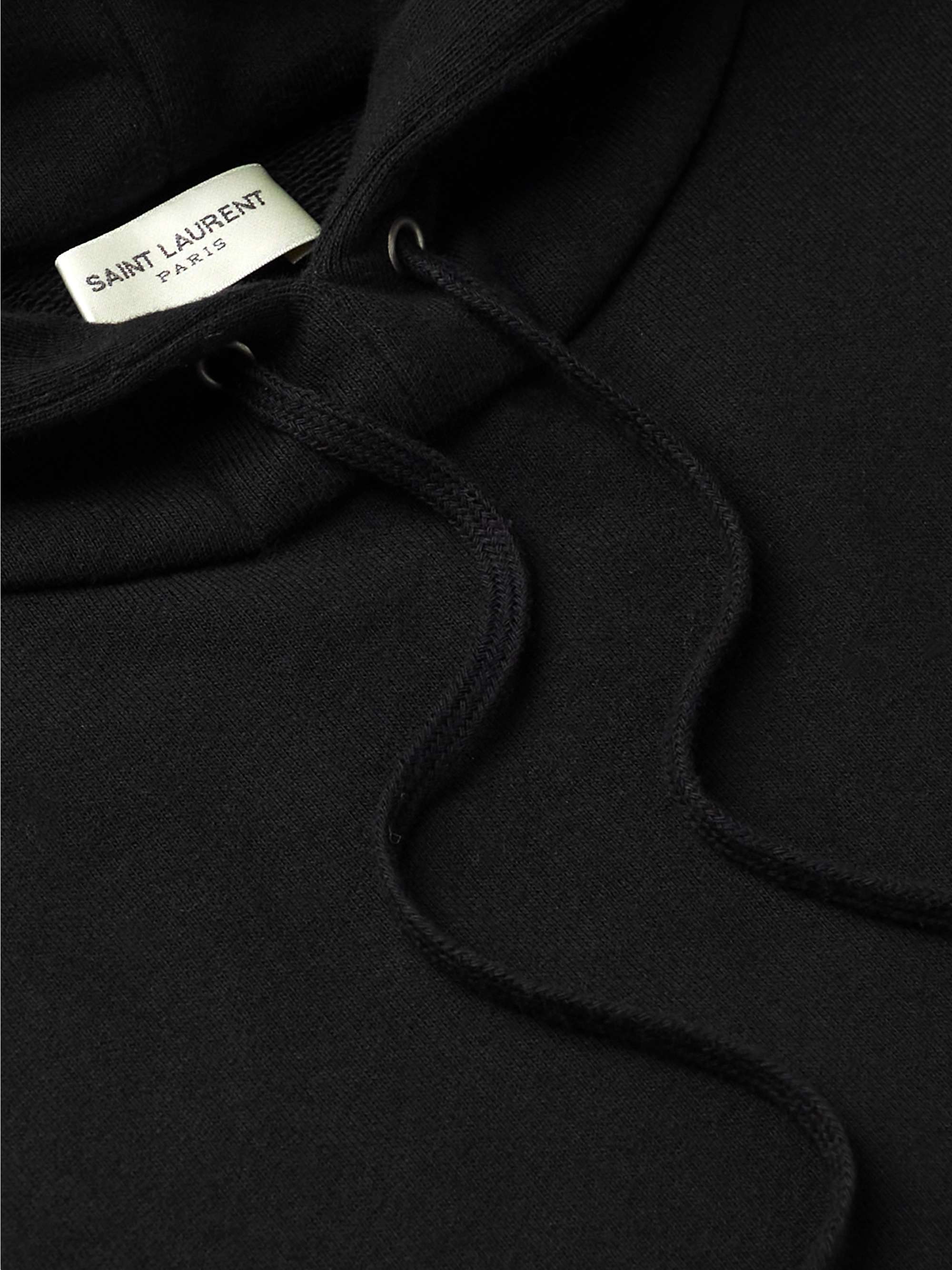 SAINT LAURENT Logo-Print Cotton-Jersey Hoodie
