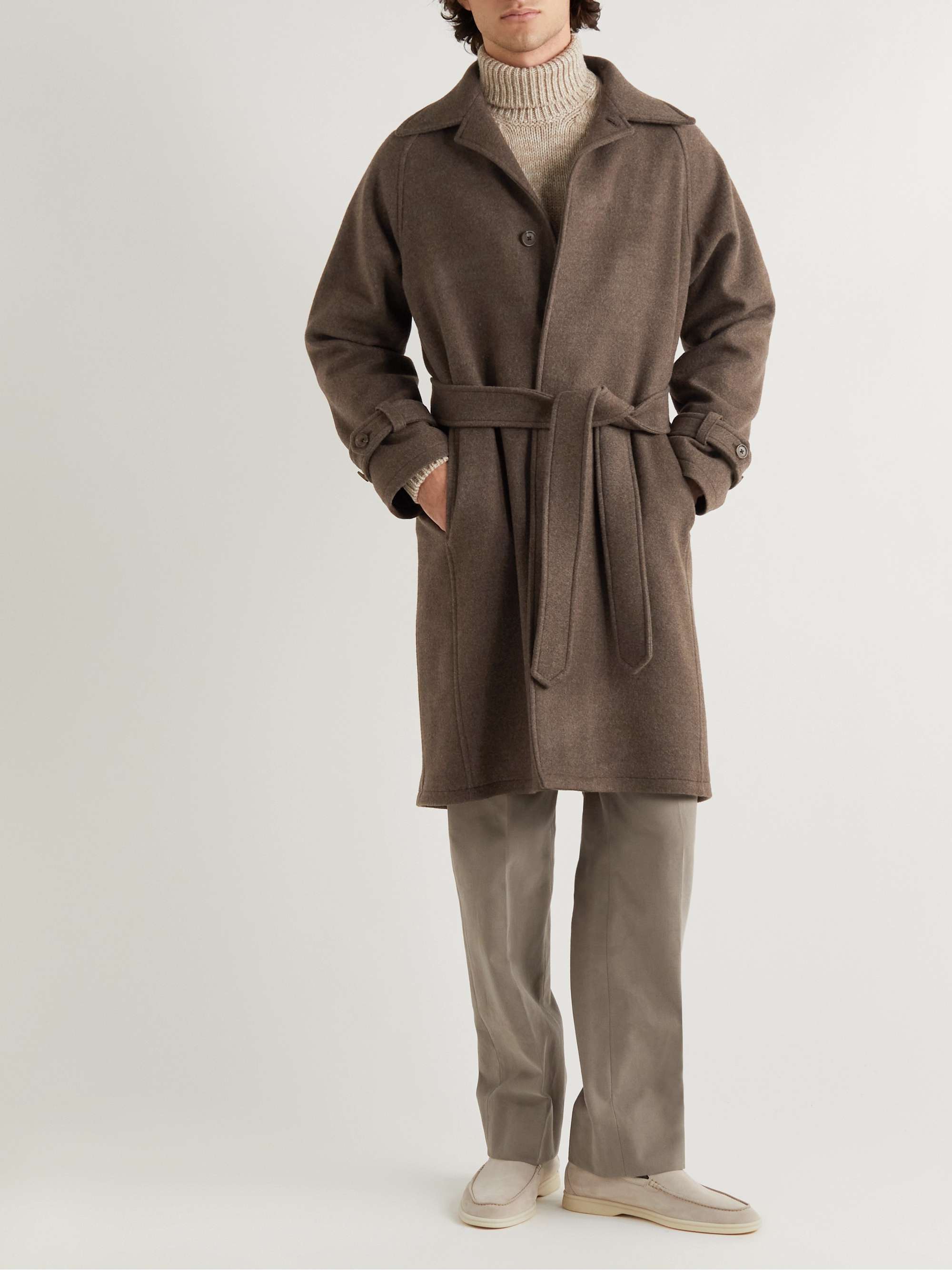 STÒFFA Belted Wool-Felt Coat