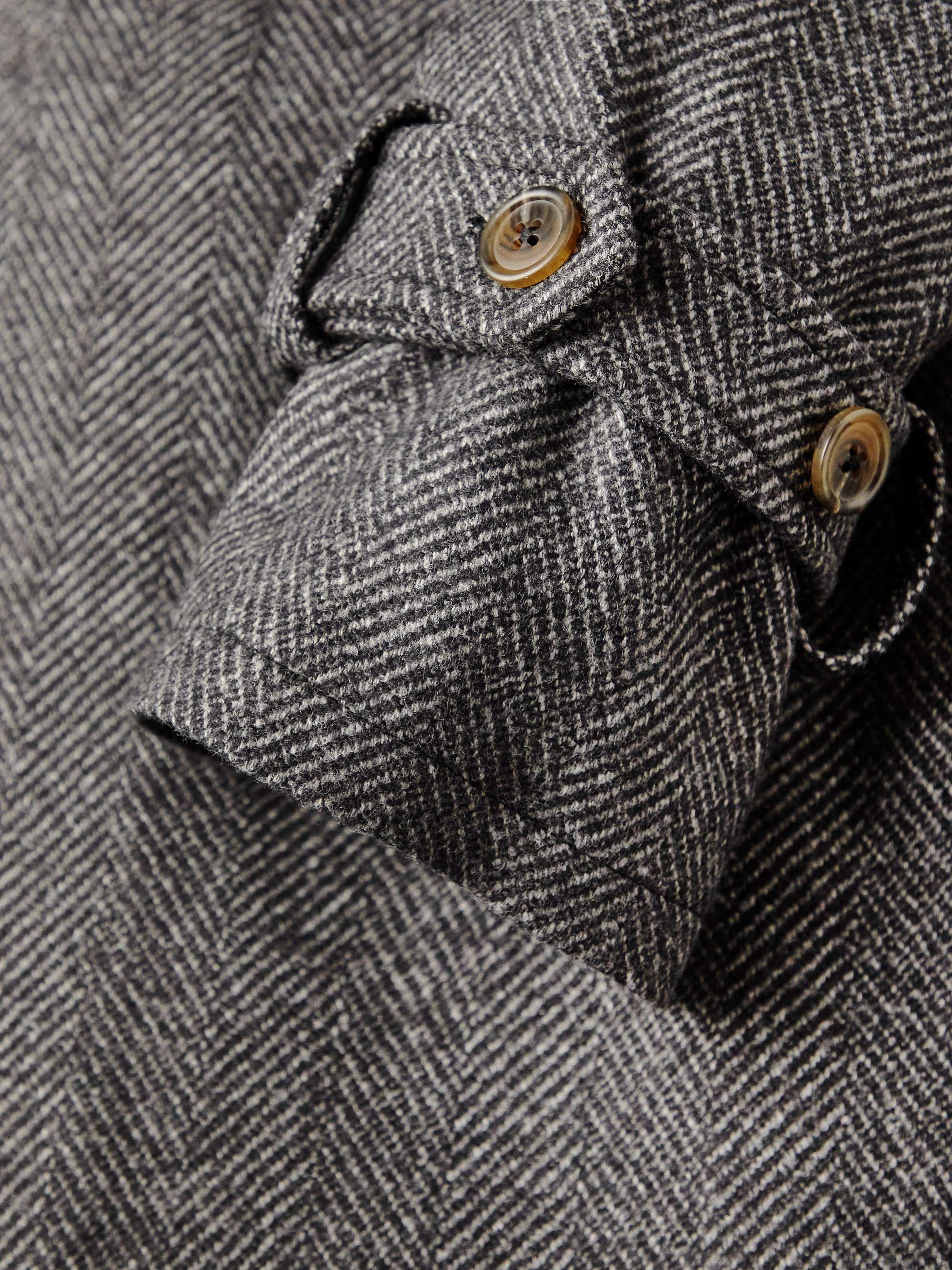 STÒFFA Belted Herringbone Wool Coat