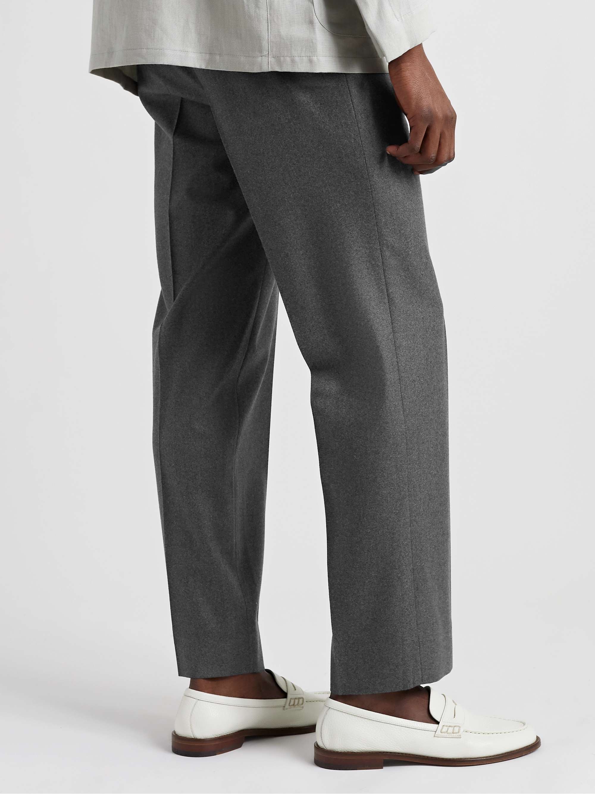 STÒFFA Straight-Leg Pleated Wool-Flannel Trousers