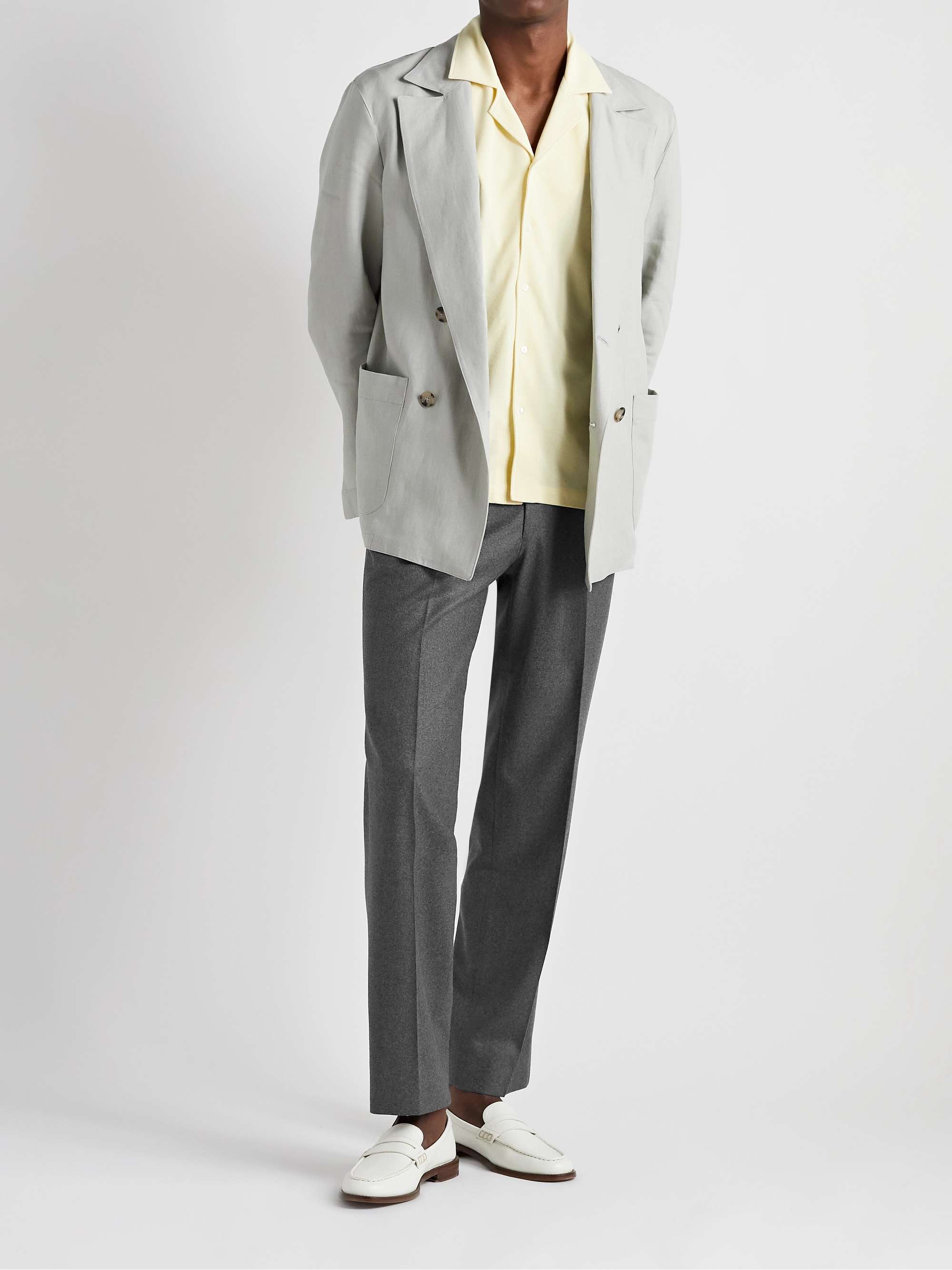 STÒFFA Straight-Leg Pleated Wool-Flannel Trousers