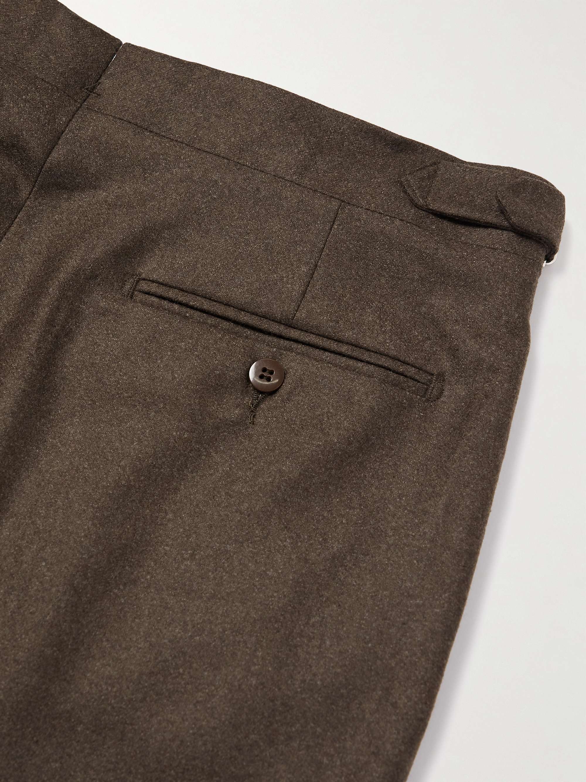 STÒFFA Straight-Leg Pleated Cotton-Flannel Trousers