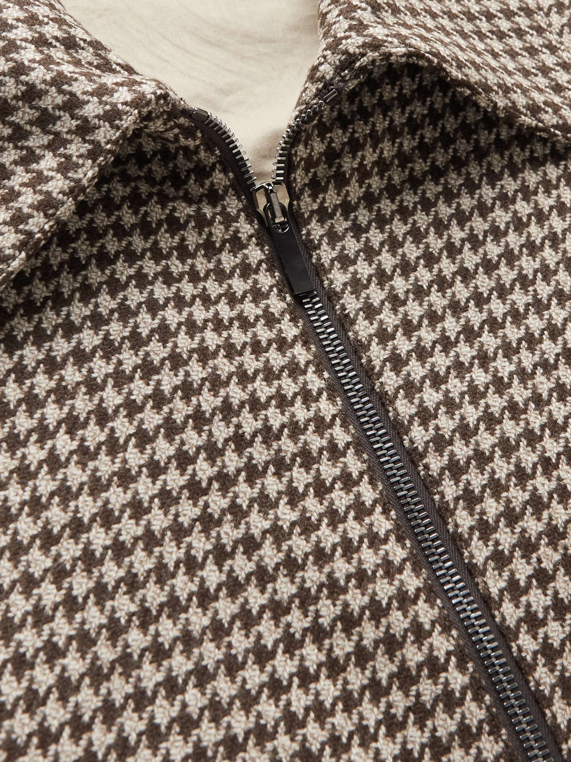 STÒFFA Cropped Houndstooth Wool Blouson Jacket