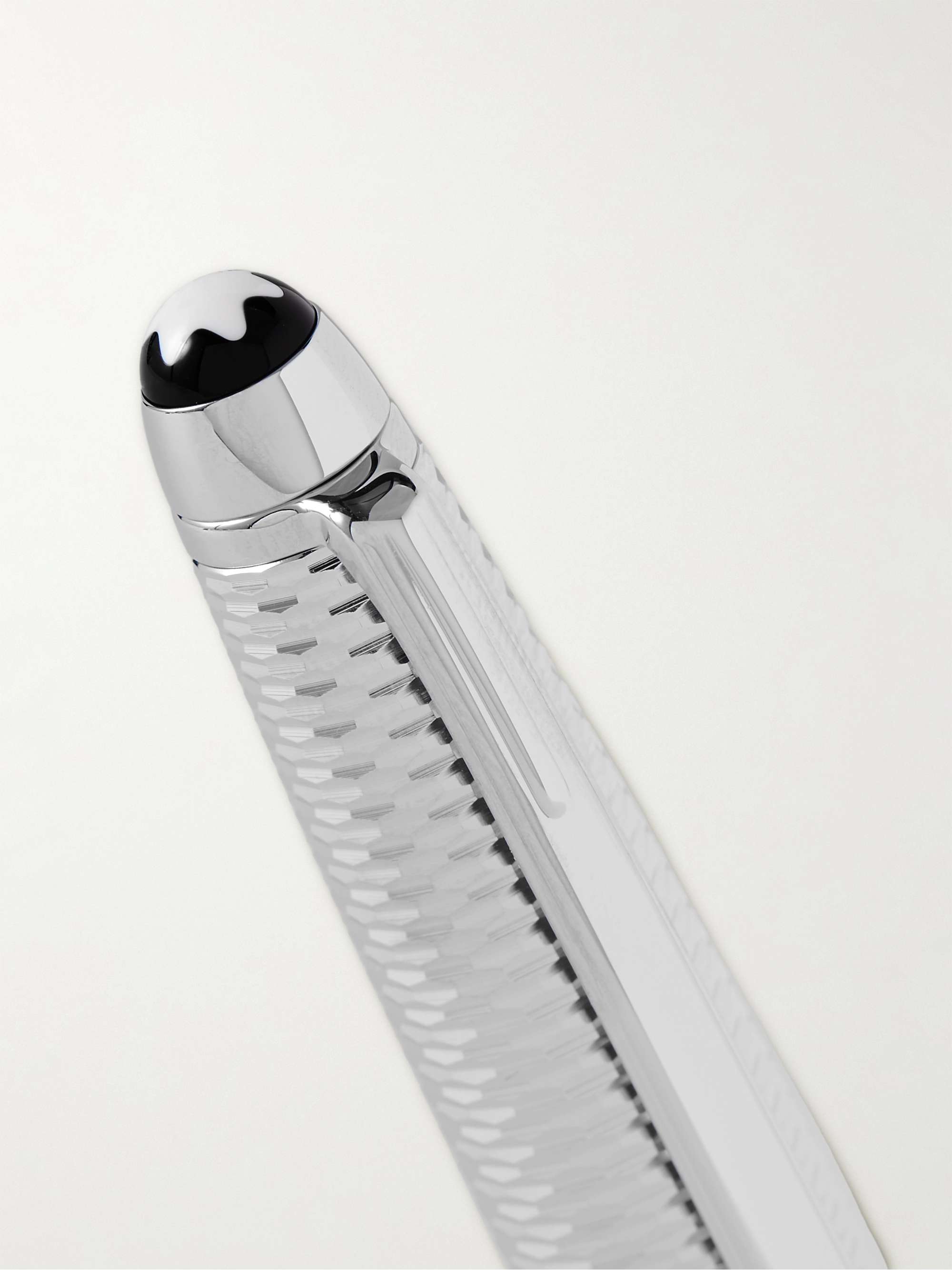 MONTBLANC Meisterstück Doué Geometry Classique Resin and Platinum-Plated Ballpoint Pen