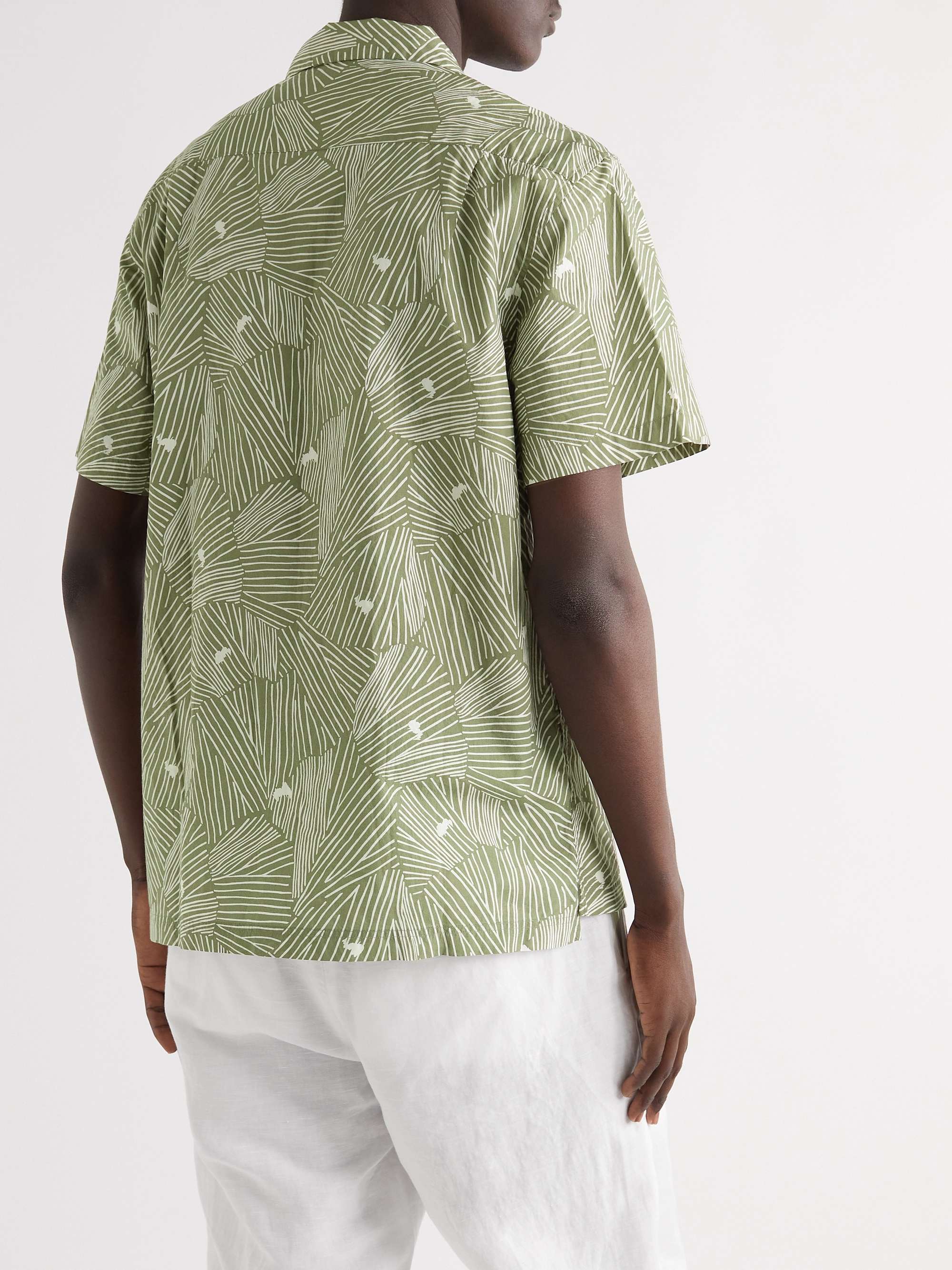 MR P. Convertible-Collar Printed Organic Cotton Shirt