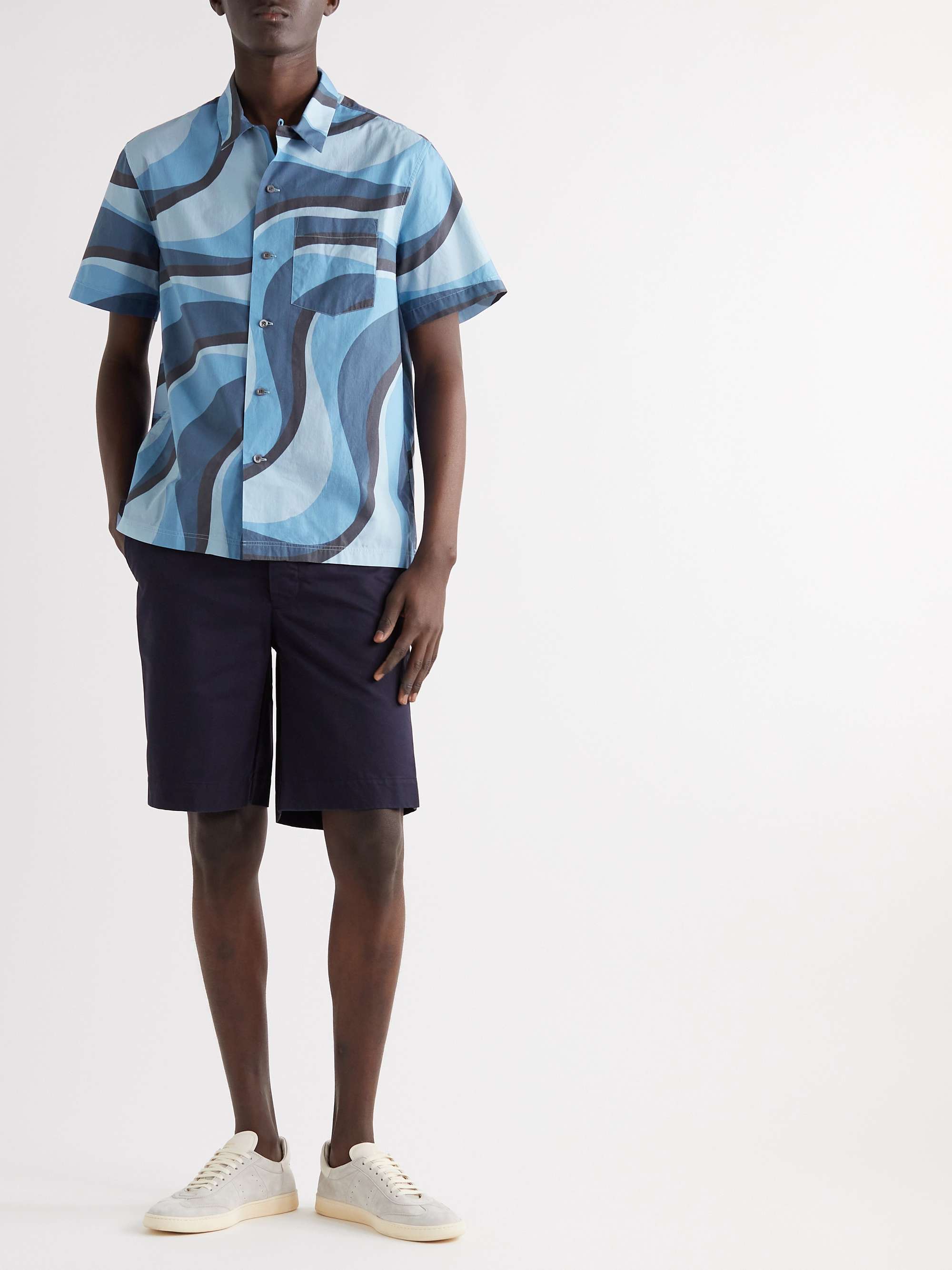 MR P. Irregular Wave Printed Organic Cotton Shirt