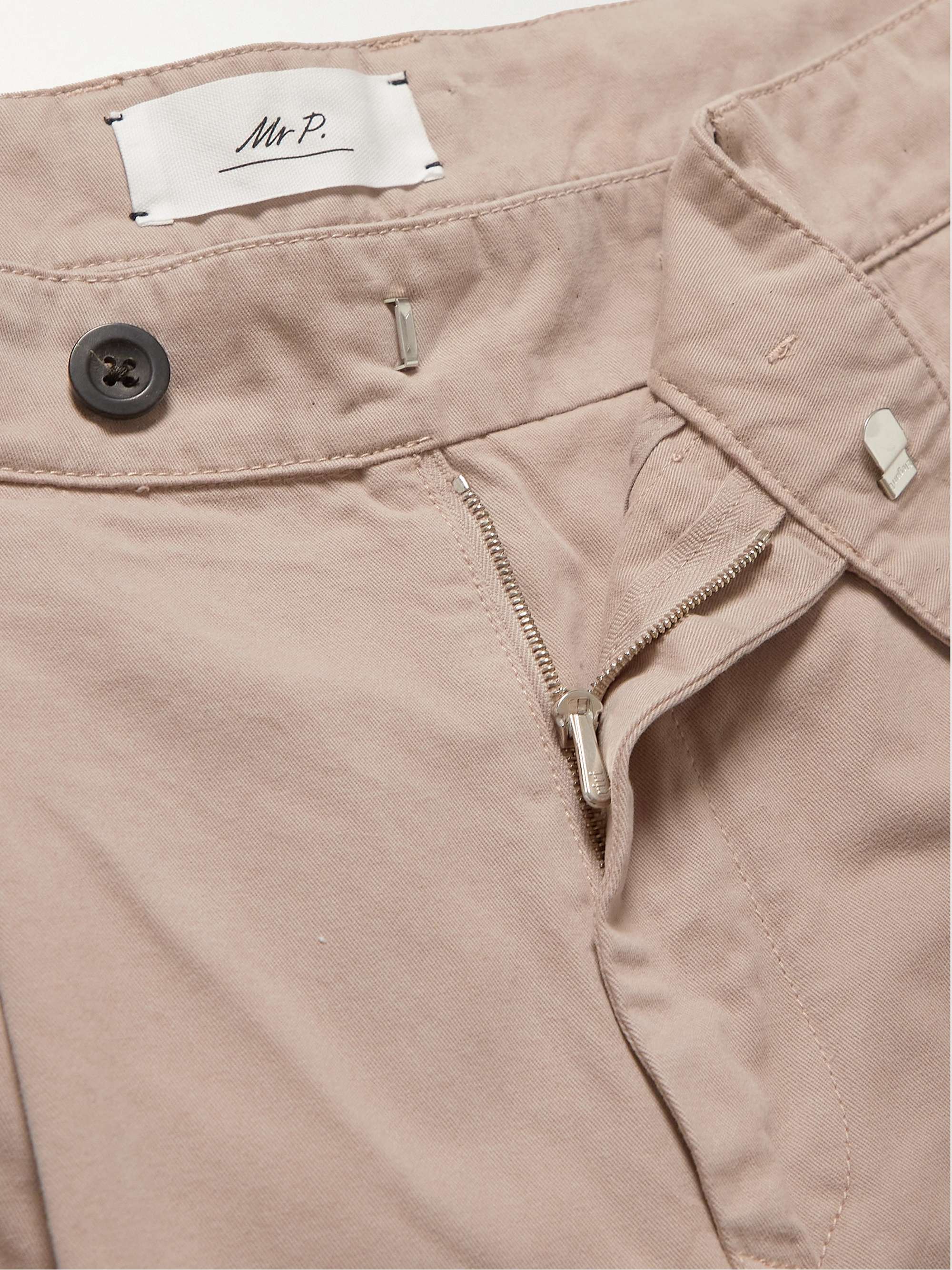MR P. Tapered Cropped Garment-Dyed Organic Cotton-Twill Trousers