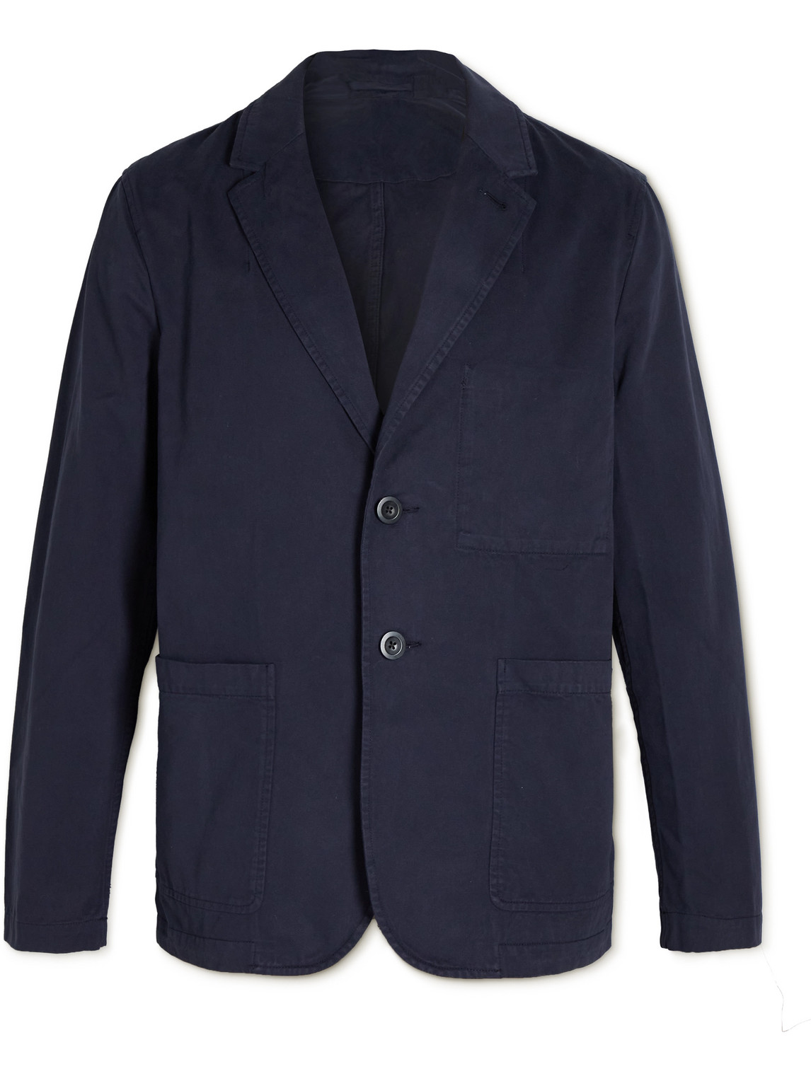 Mr P Garment-dyed Organic Cotton-twill Blazer In Blue