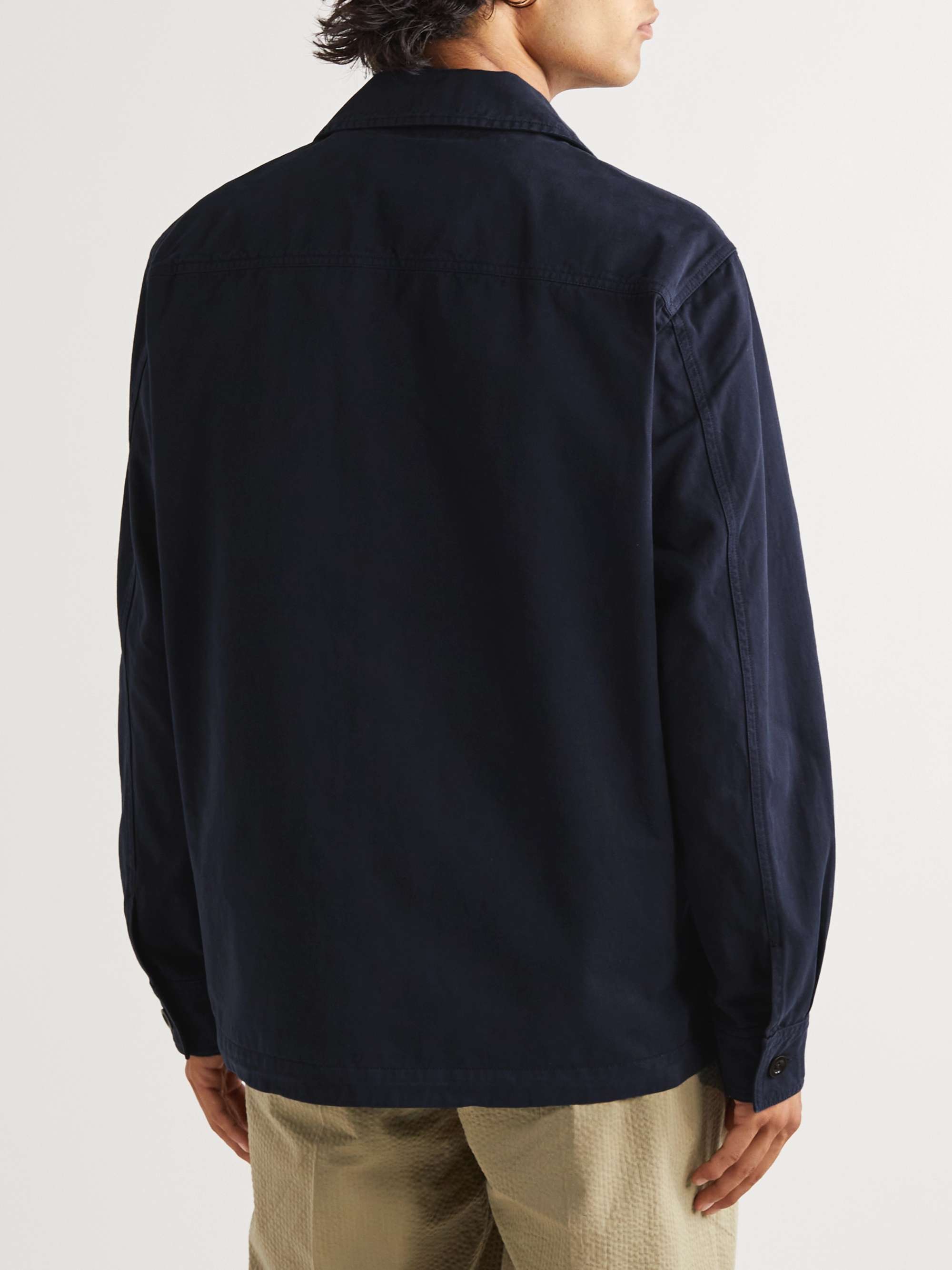 MR P. Camp-Collar Garment-Dyed Organic Cotton Jacket