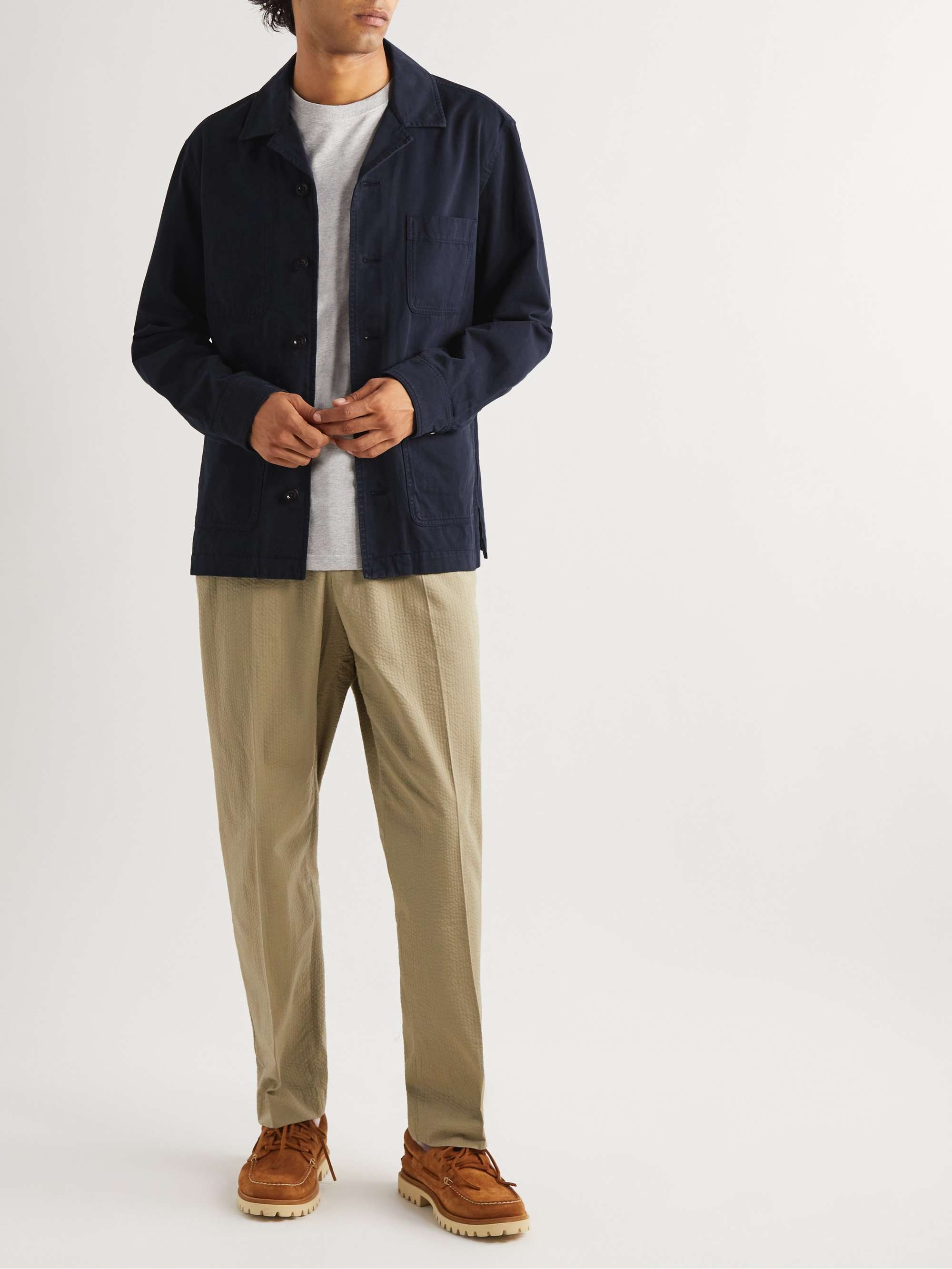 MR P. Camp-Collar Garment-Dyed Organic Cotton Jacket for Men | MR PORTER