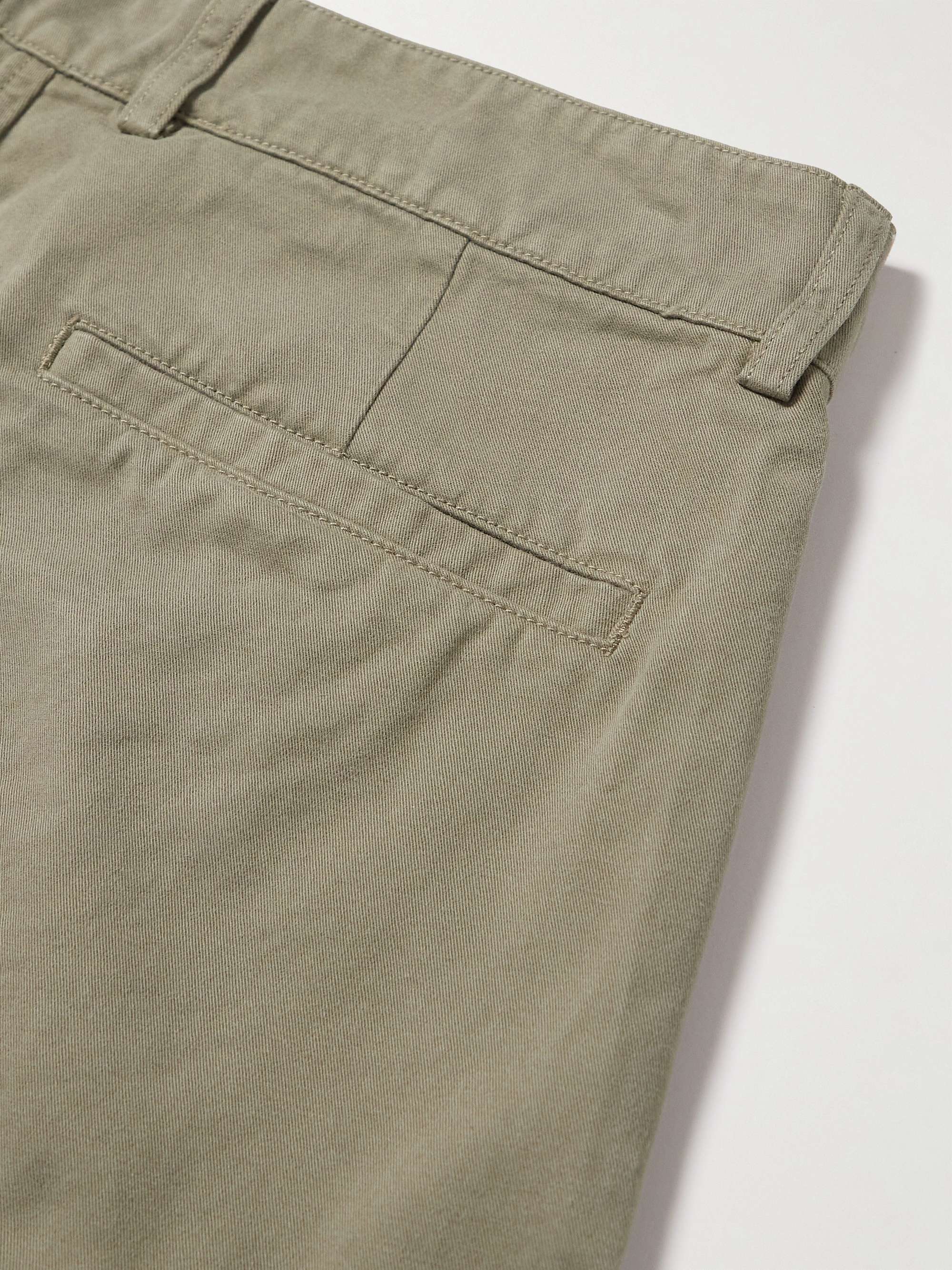 MR P. Tapered Cropped Garment-Dyed Organic Cotton-Twill Trousers