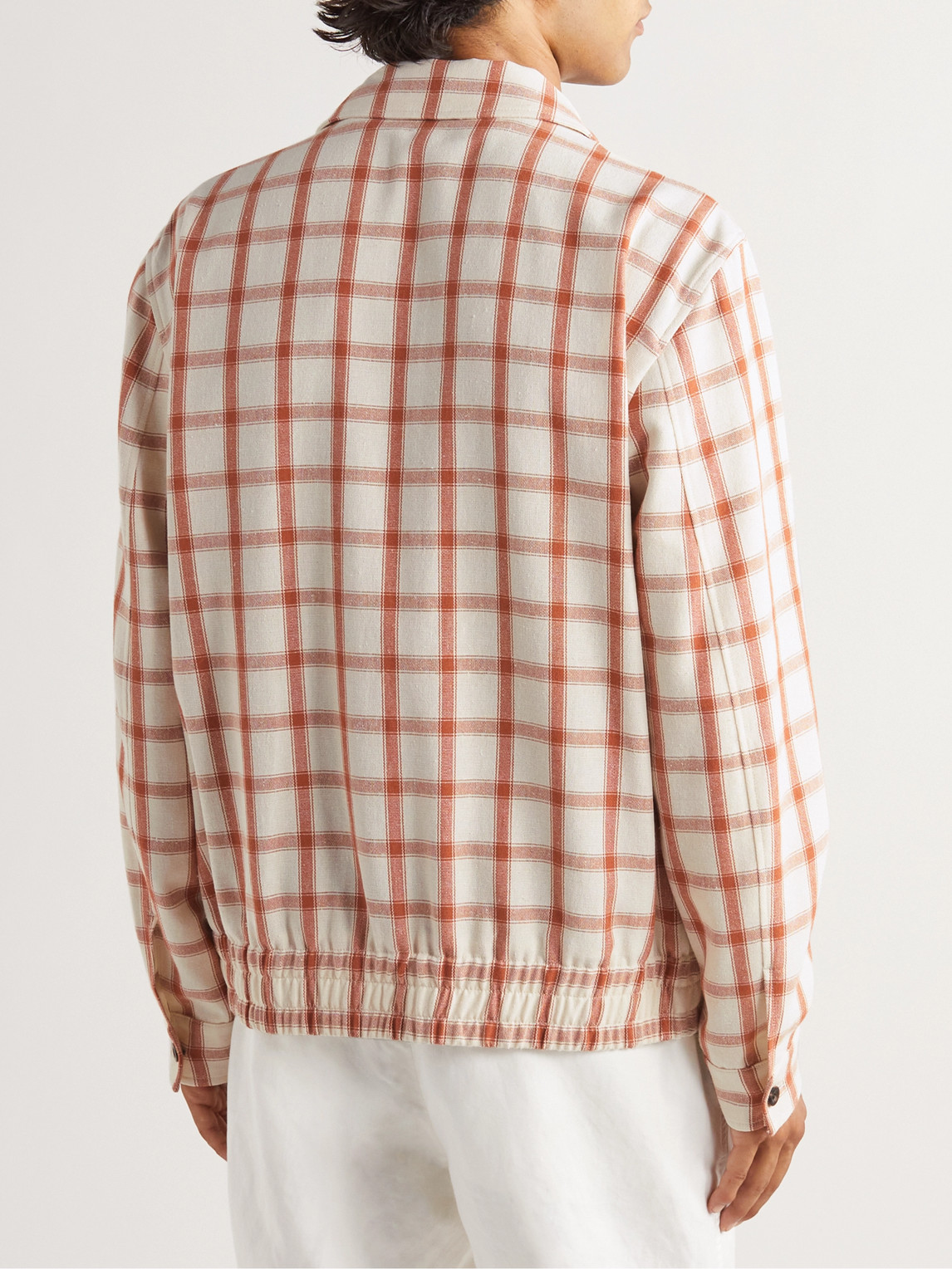 Mr P. - Checked Cotton-blend Blouson Jacket - Men - Orange - Xs 