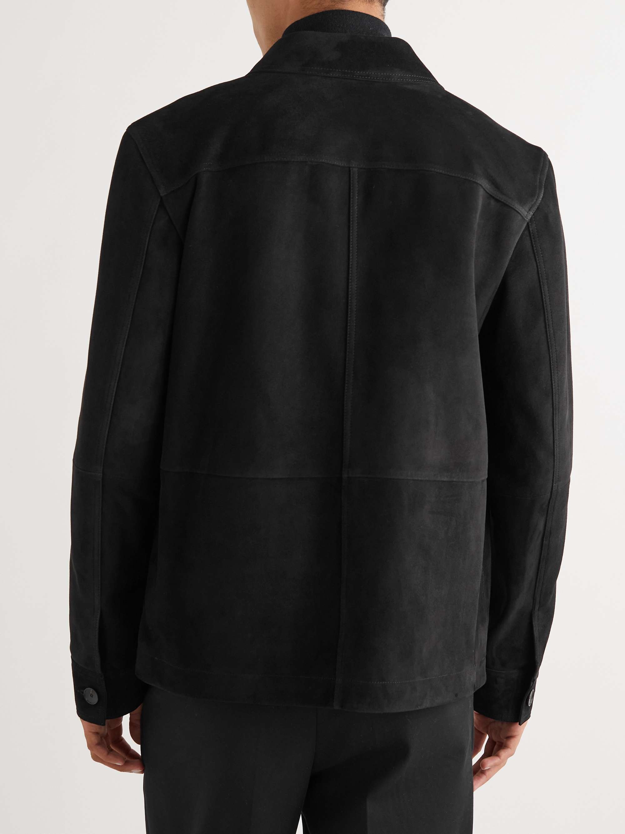 MR P. Leather-Trimmed Suede Jacket