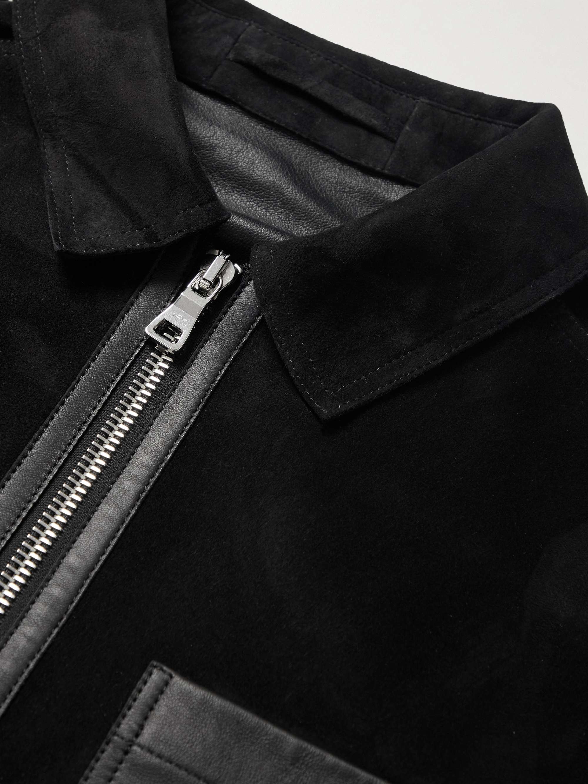 MR P. Leather-Trimmed Suede Jacket for Men | MR PORTER
