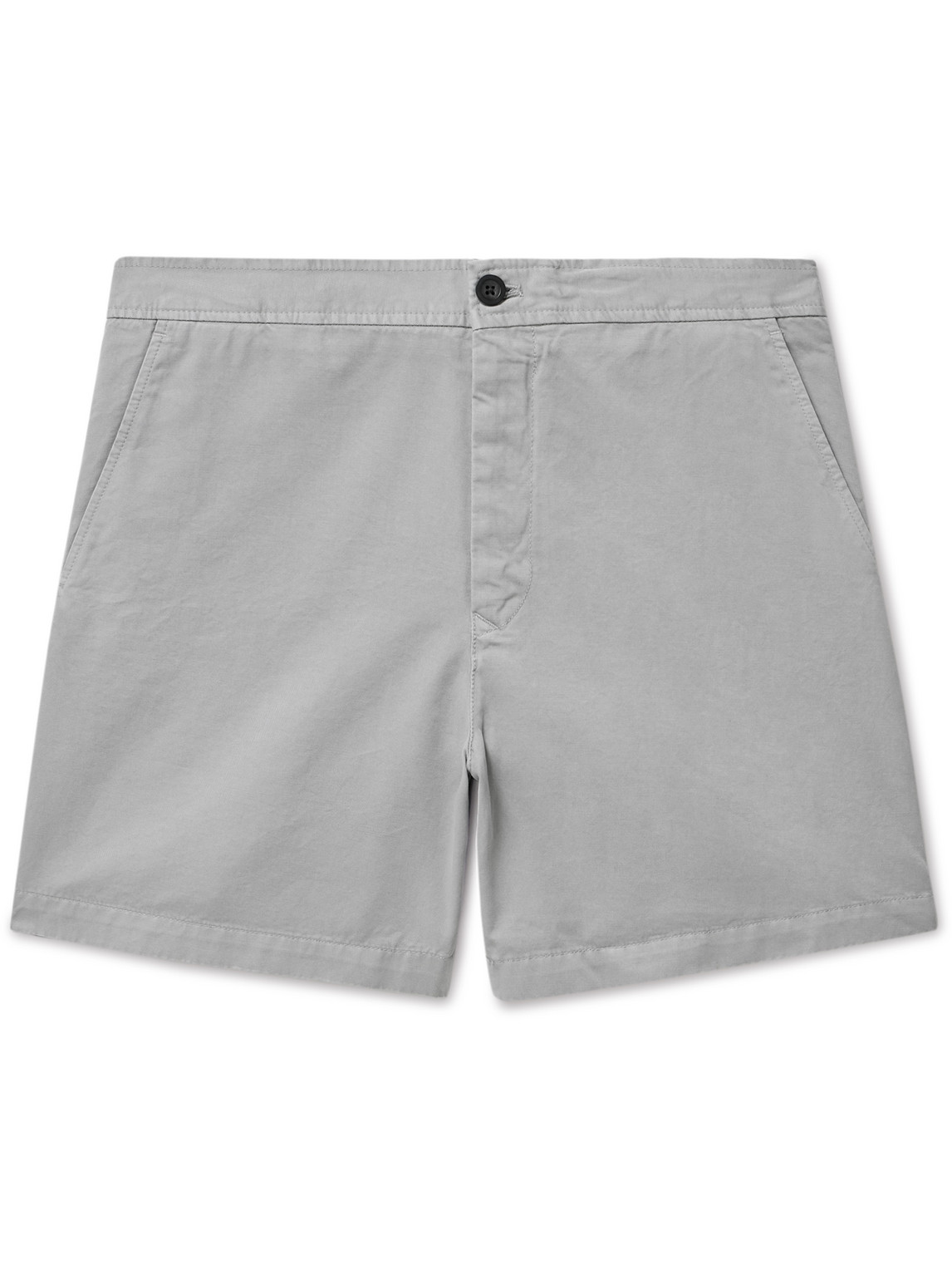 Mr P Straight-leg Cotton-twill Shorts In Gray