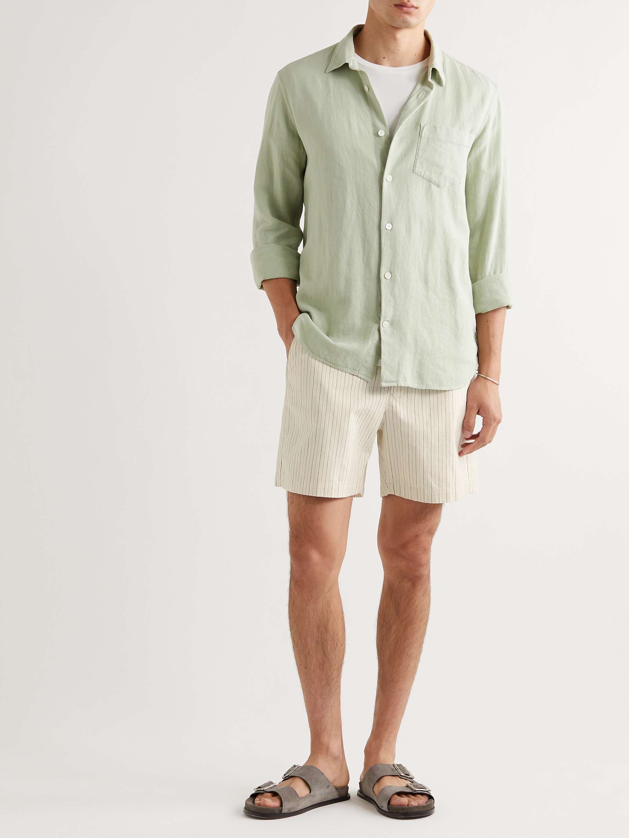 MR P. Pinstriped Cotton-Blend Twill Shorts