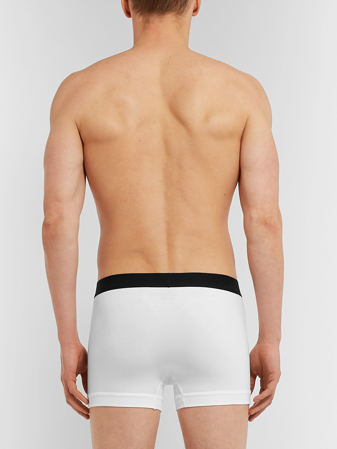 Shop Tom Ford Stretch-cotton Boxer Briefs In White