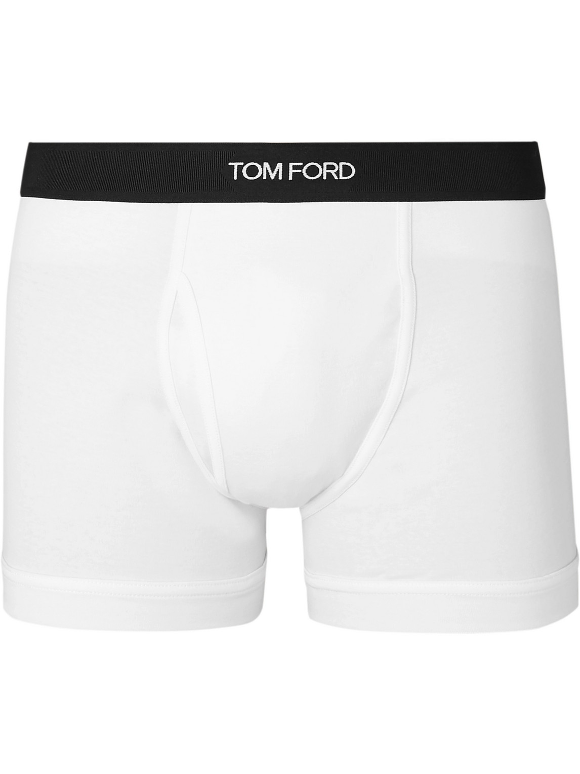 Shop Tom Ford Stretch-cotton Boxer Briefs In White