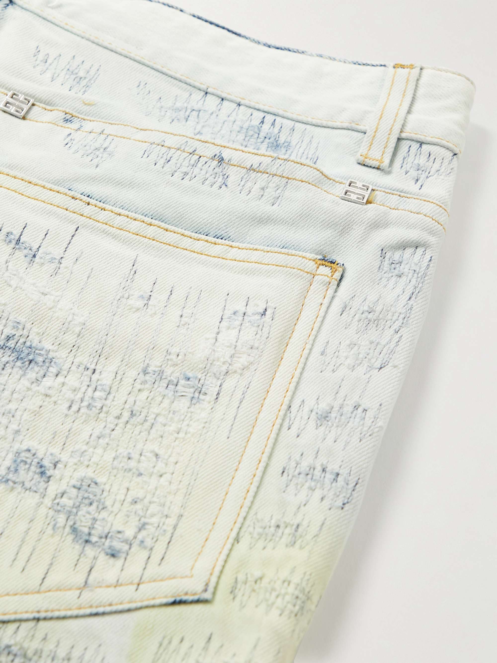 GIVENCHY Slim-Fit Tapered Distressed Tie-Dyed Jeans