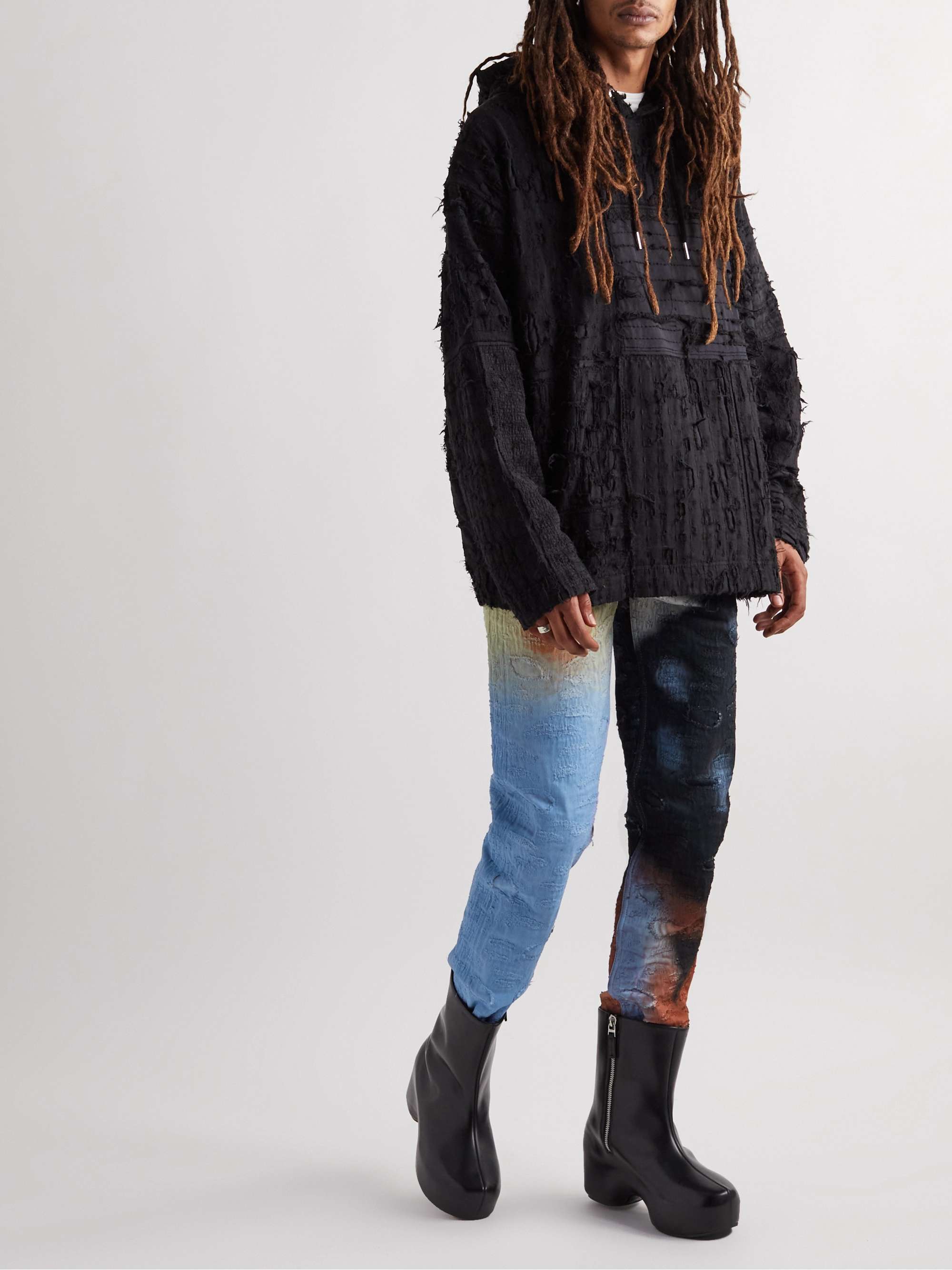 GIVENCHY Slim-Fit Tapered Distressed Tie-Dyed Jeans