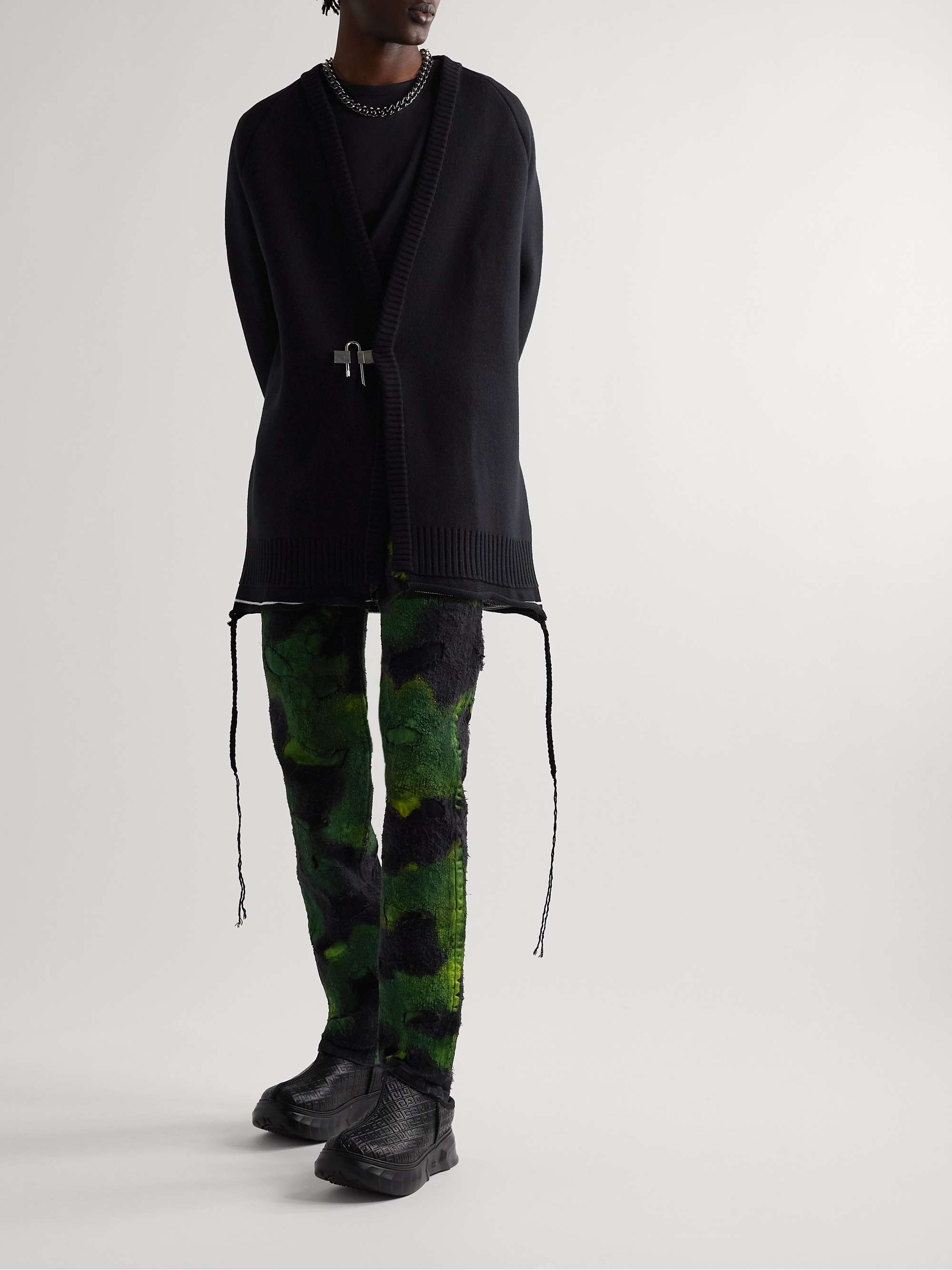 GIVENCHY Straight-Leg Distressed Painted Jeans