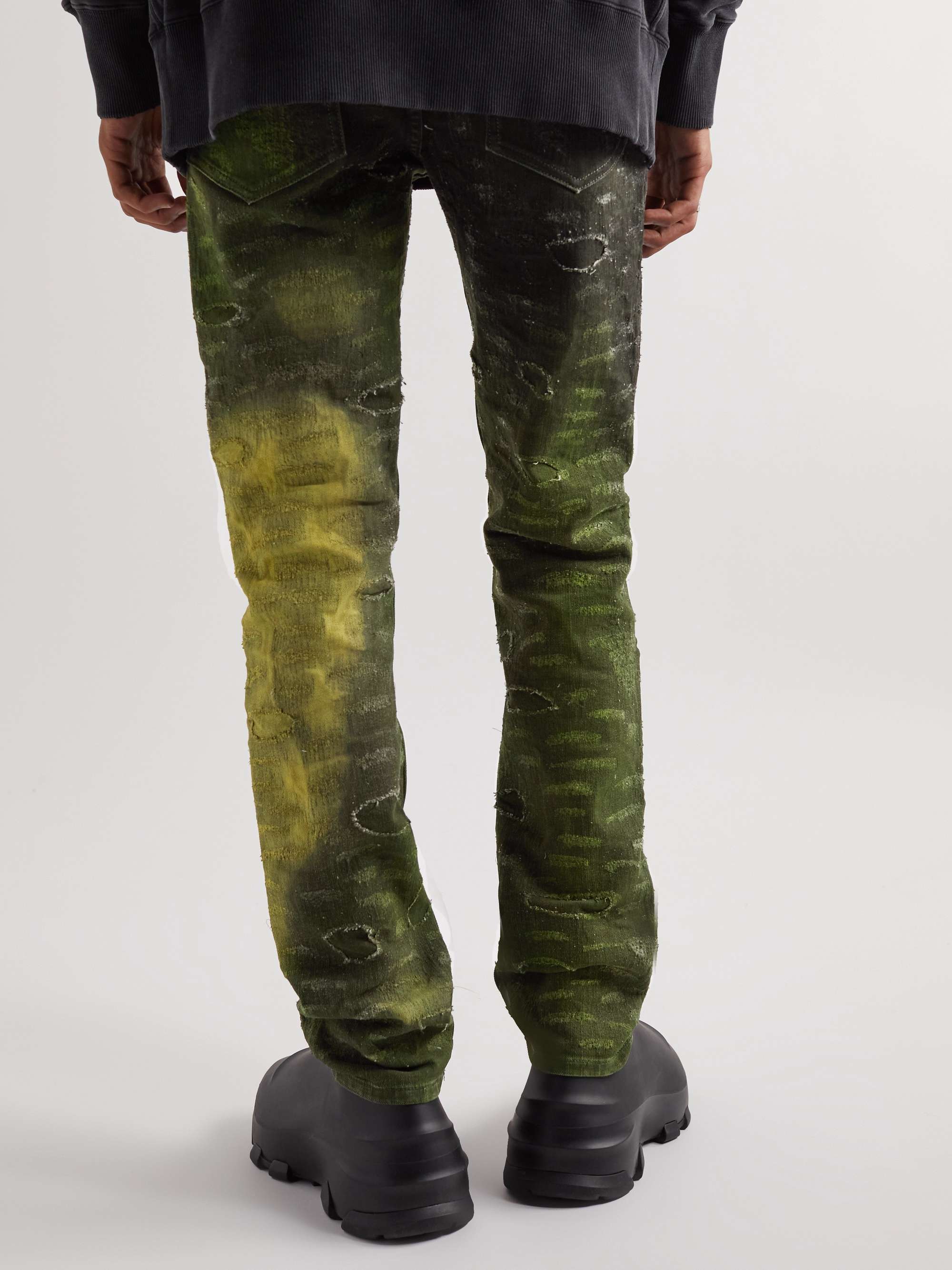 GIVENCHY Slim-Fit Tapered Distressed Tie-Dyed Jeans