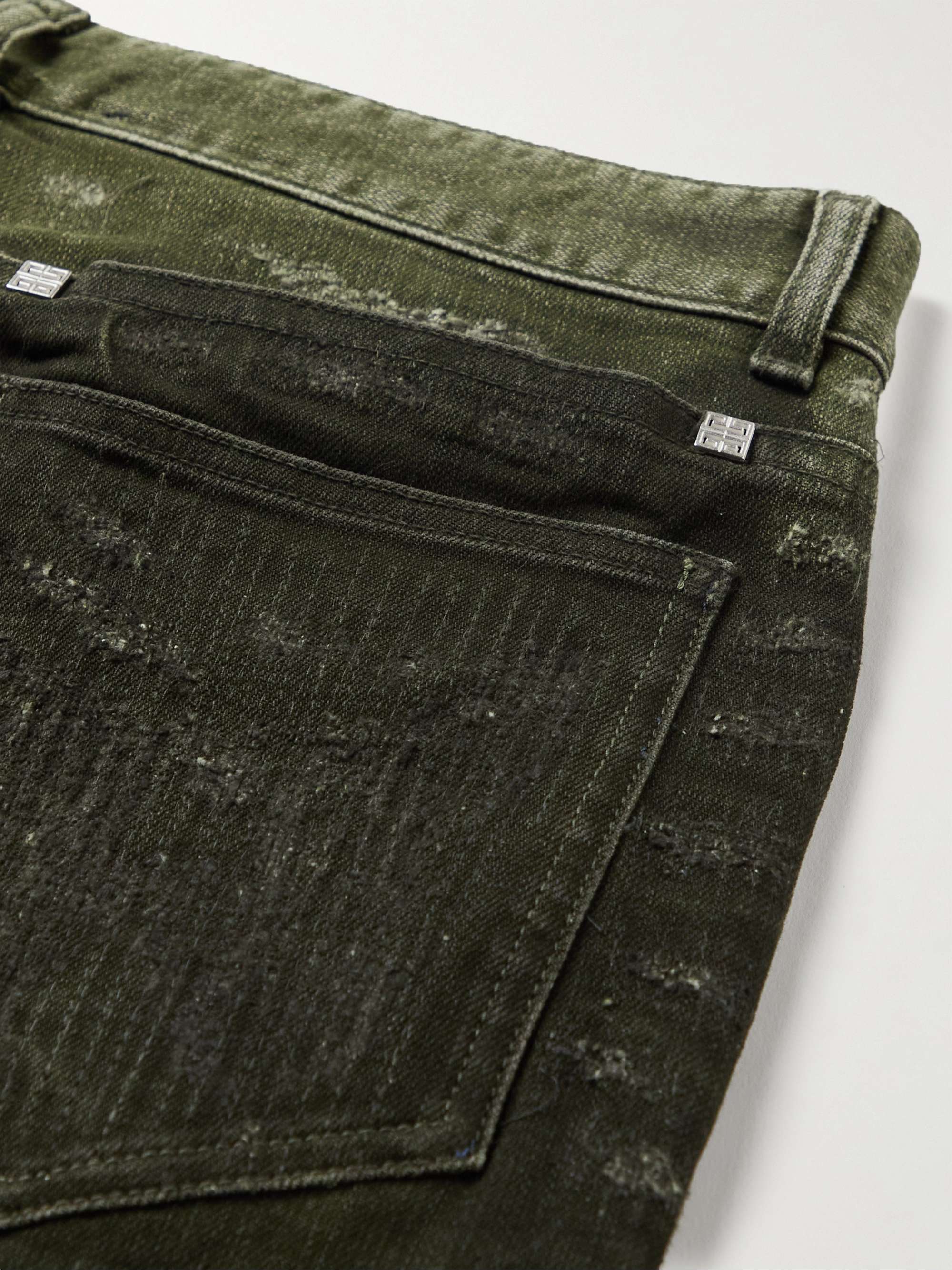 GIVENCHY Slim-Fit Tapered Distressed Tie-Dyed Jeans