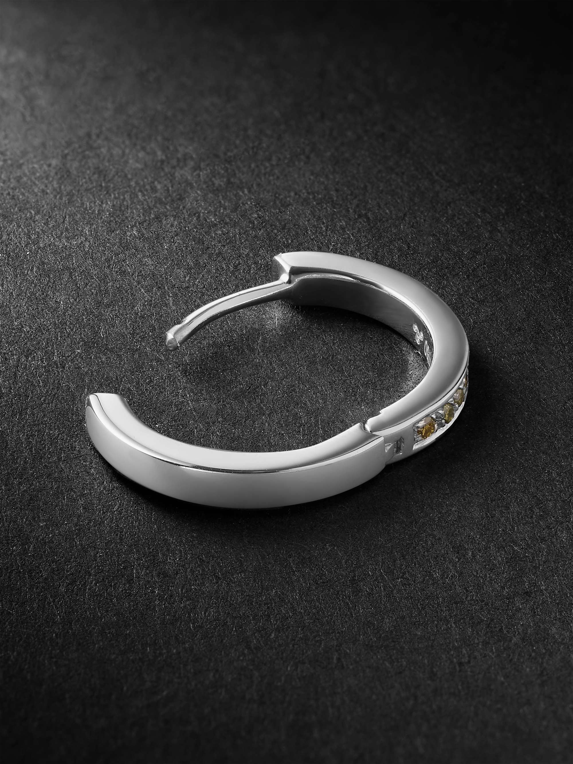 KOLOURS JEWELRY Fortis Medium White Gold Diamond Single Hoop Earring