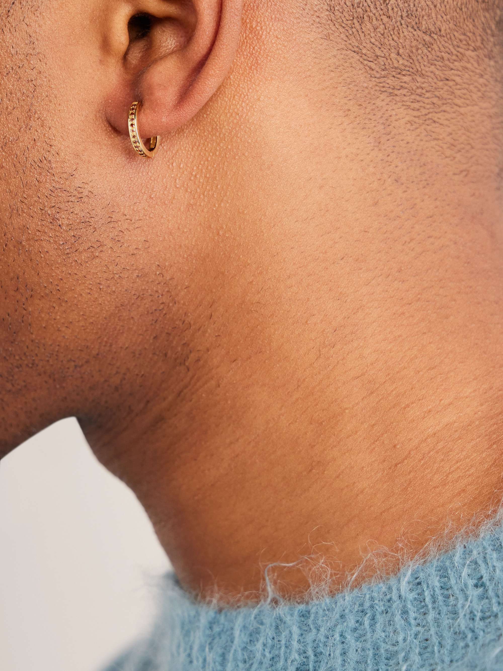 Men's single on sale gold hoop earring