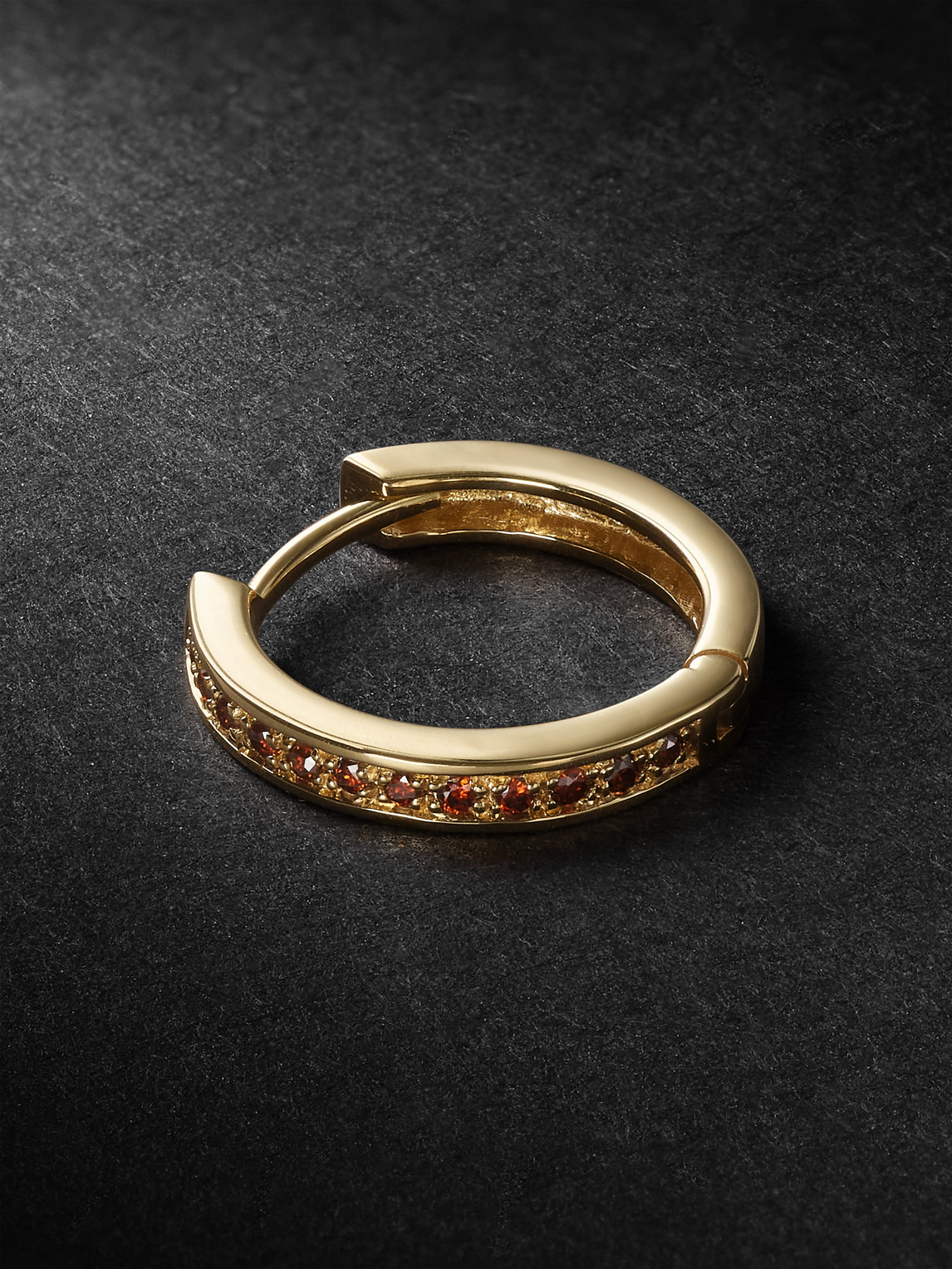 KOLOURS JEWELRY Fortis Medium Gold Diamond Single Hoop Earring - Men