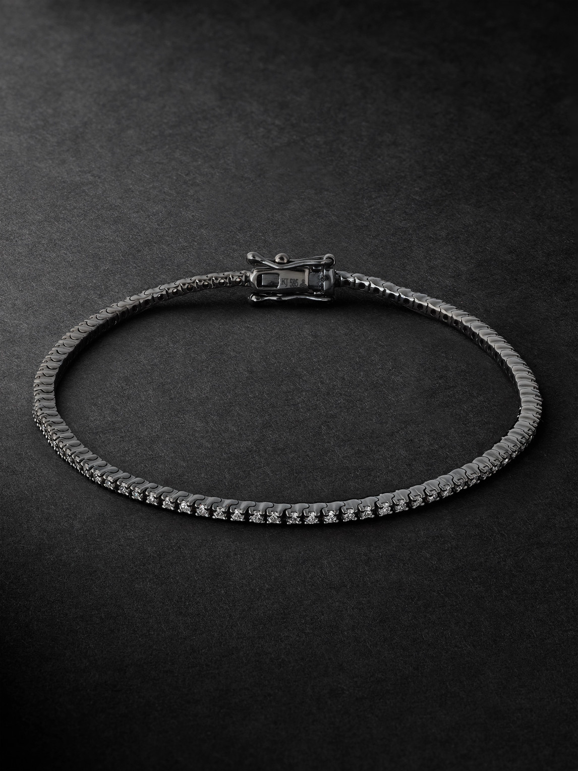 KOLOURS JEWELRY Spectra 14-Karat Blackened Gold Diamond Tennis Bracelet - Men
