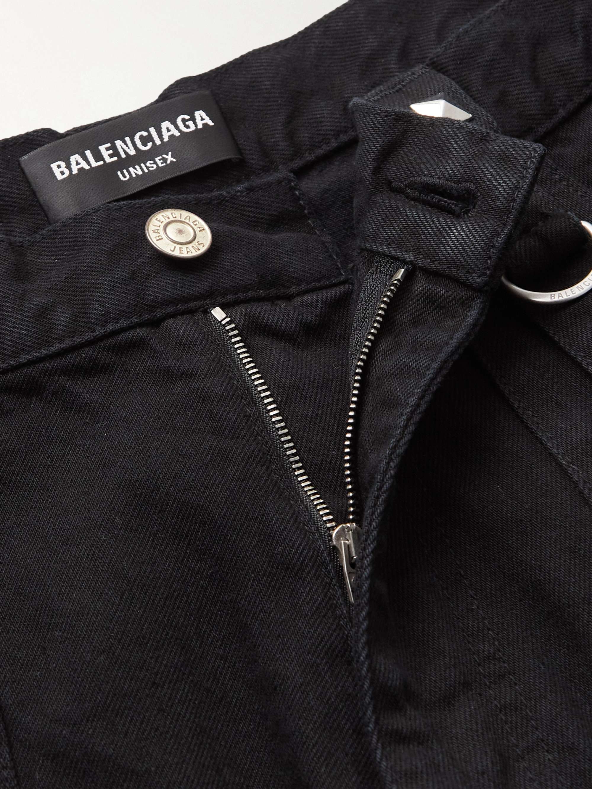 BALENCIAGA Raver Wide-Leg Convertible Studded Jeans
