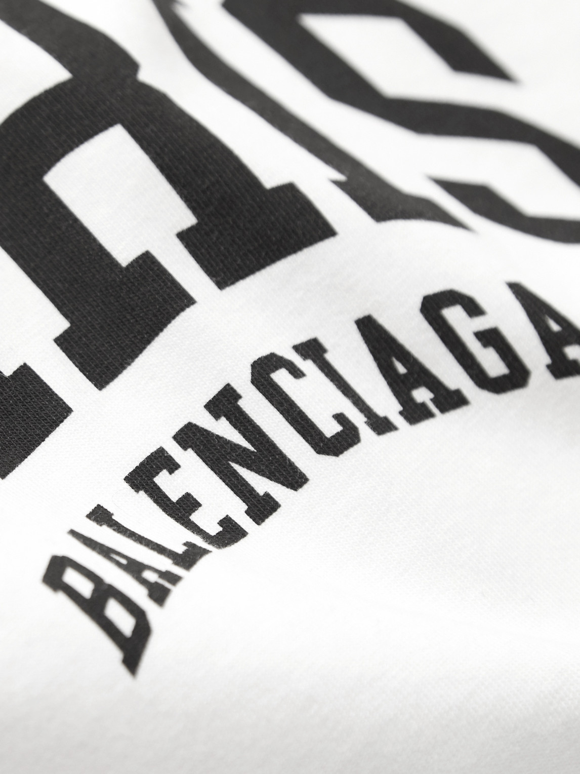 Shop Balenciaga Printed Cotton-jersey T-shirt In White
