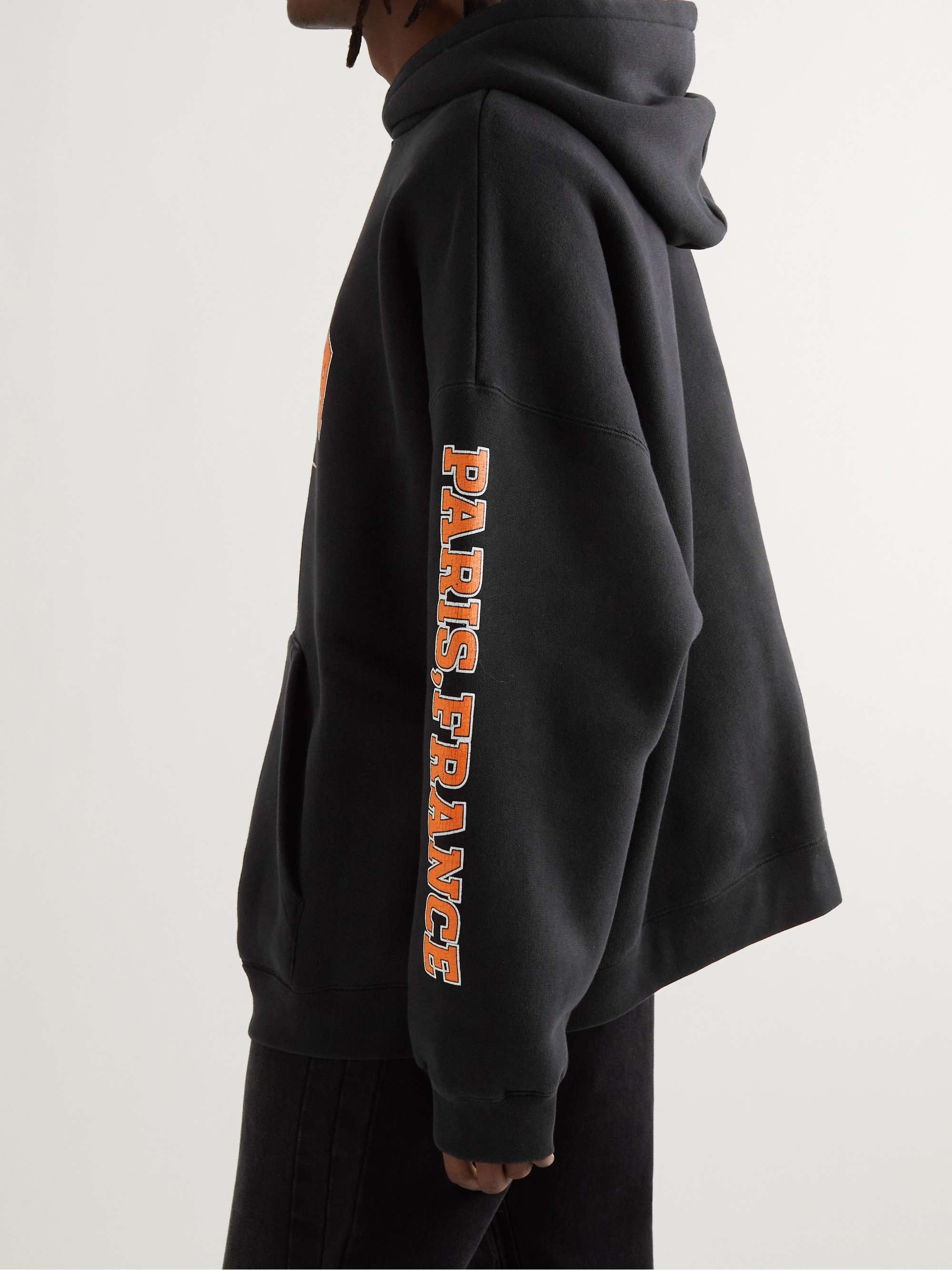 BALENCIAGA Logo-Print Cotton-Blend Jersey Hoodie for Men | MR PORTER