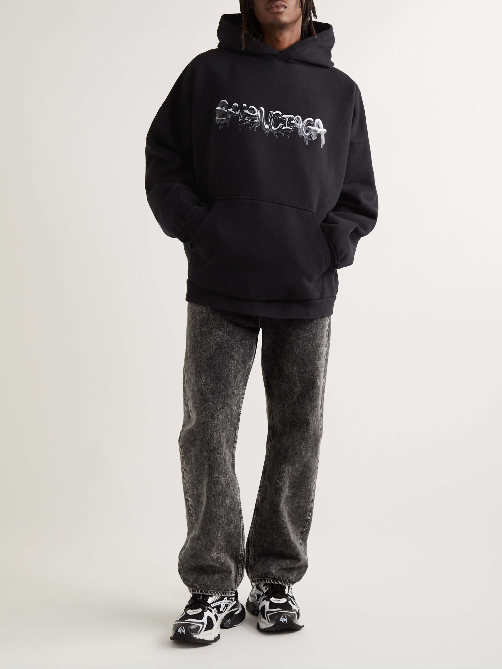 ÁO BALENCIAGA Logoprint hooded sweatshirt #7 ÁO BALENCIAGA Logoprint hooded sweatshirt