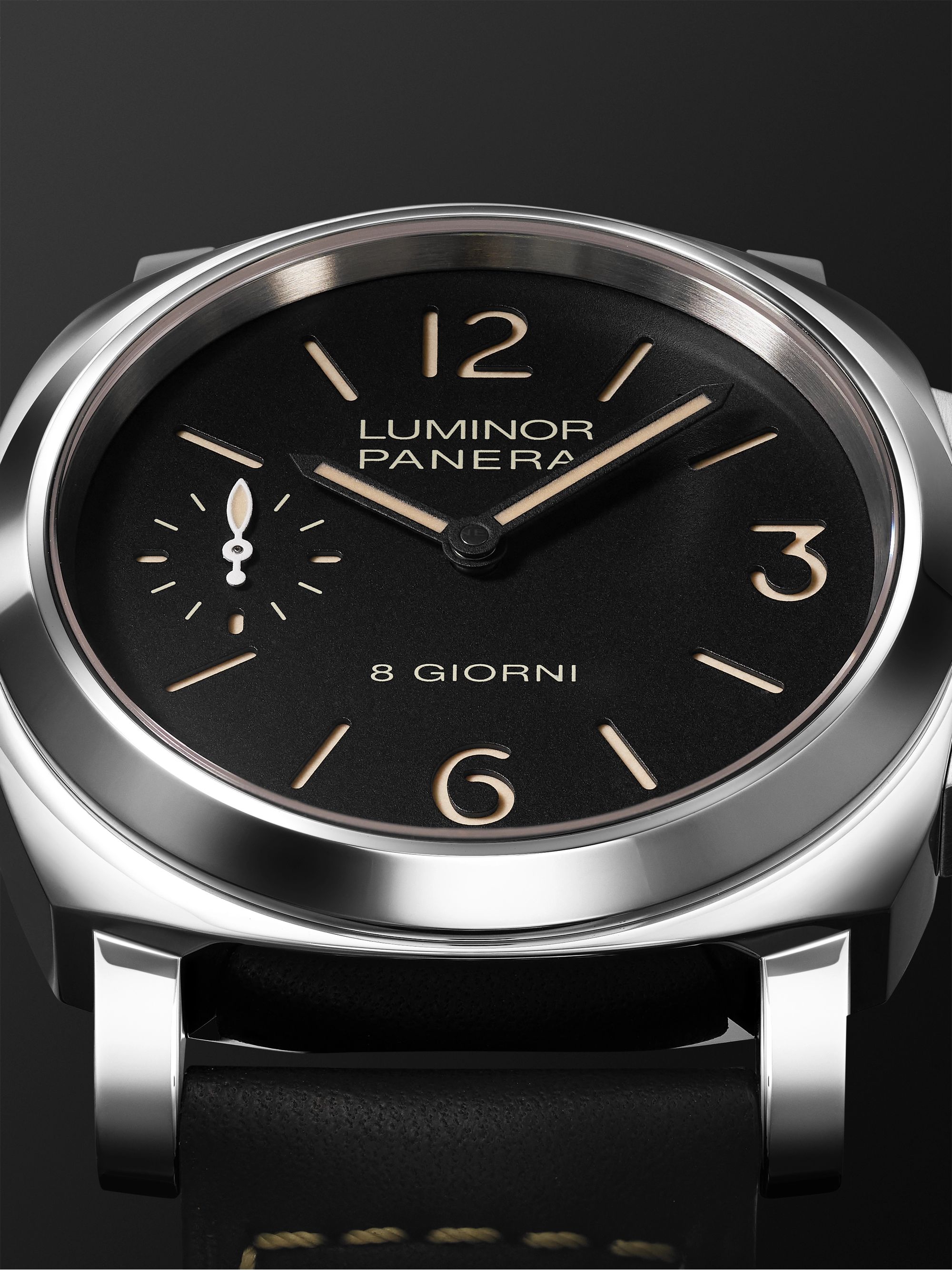 PANERAI Luminor 8 Days 44mm Stainless Steel and Leather Watch, Ref. No. PAM00915