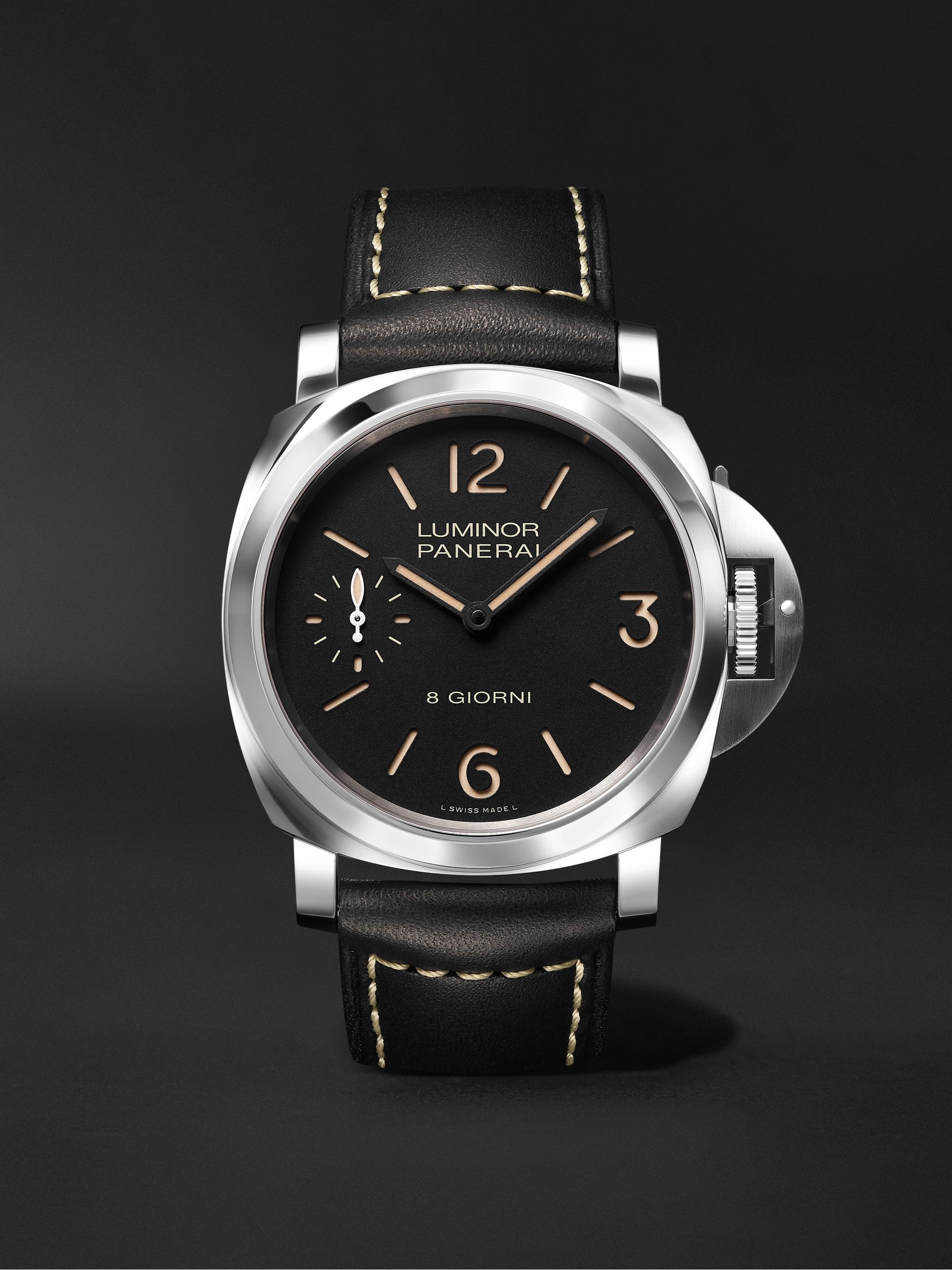PANERAI Luminor 8 Days 44mm Stainless Steel and Leather Watch, Ref. No. PAM00915