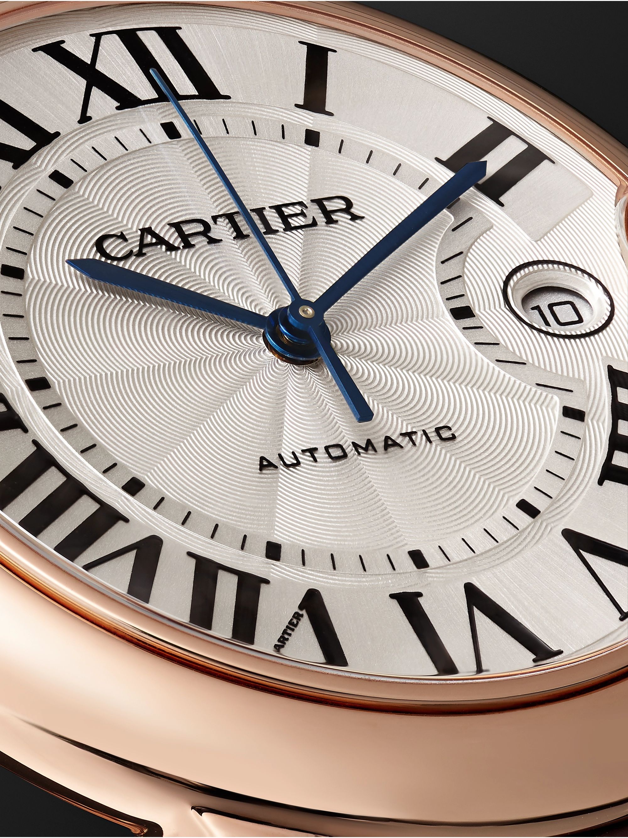 CARTIER Ballon Bleu de Cartier Automatic 42mm 18-Karat Pink Gold and Alligator Watch, Ref. No. CRWGBB0017