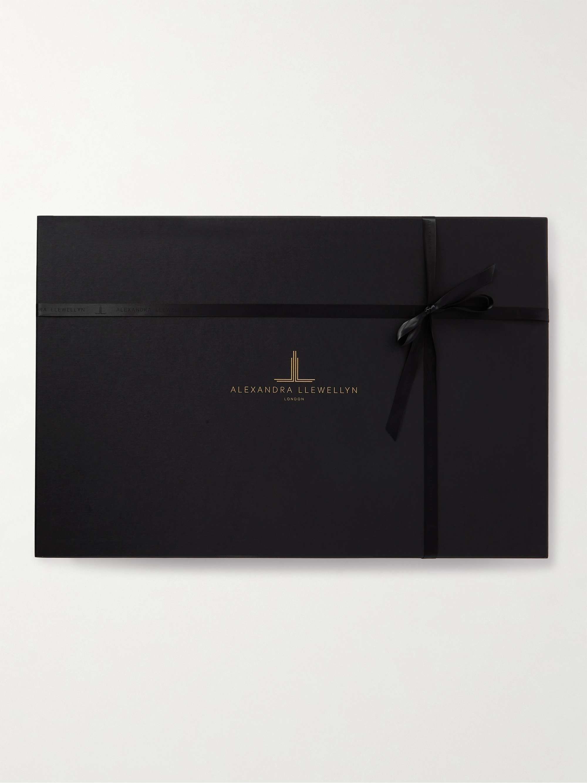 ALEXANDRA LLEWELLYN Midnight Marquetry Wood, Leather and Multi-Stone Backgammon Set