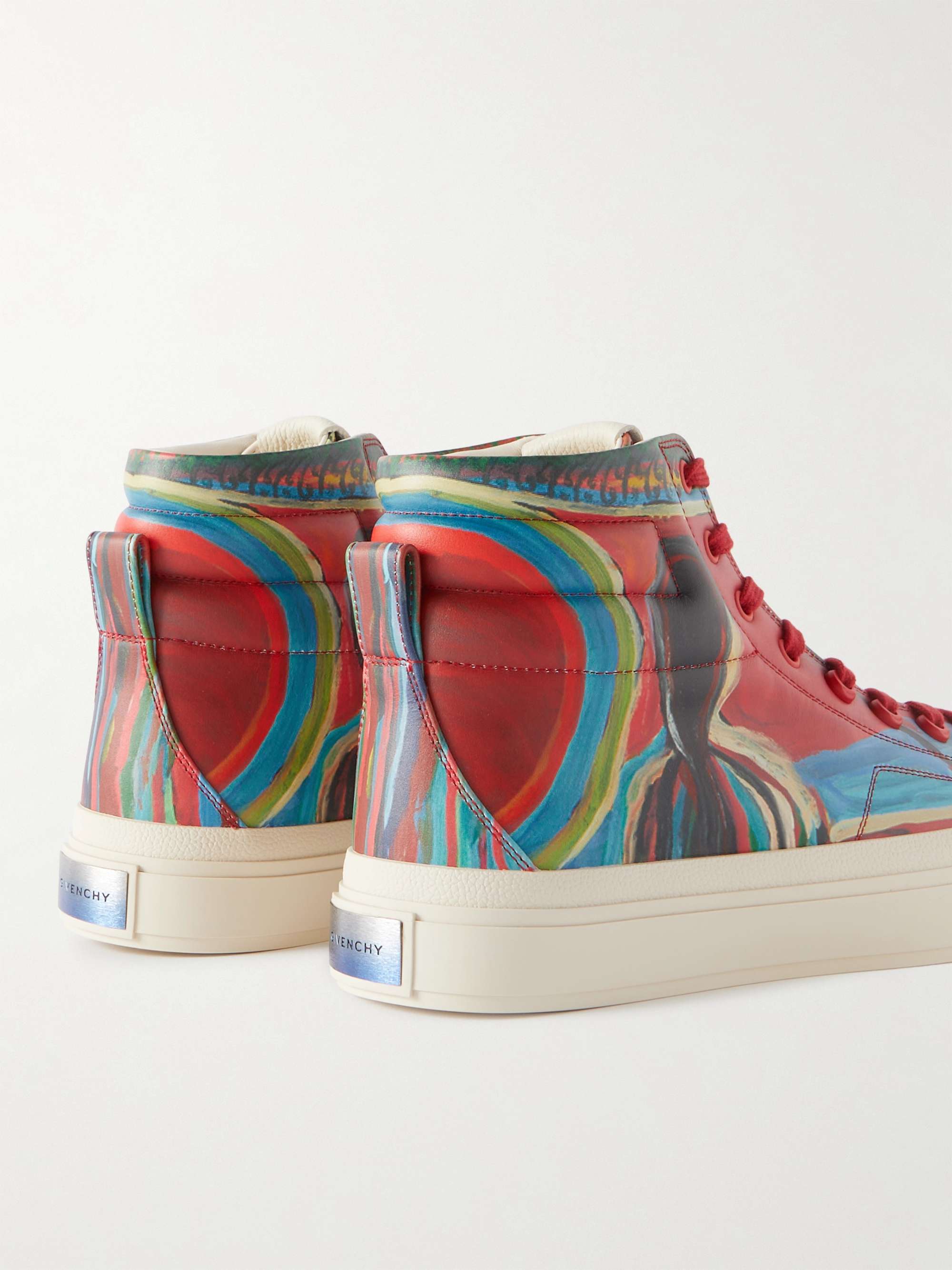 GIVENCHY + Josh Smith Printed Leather High-Top Sneakers